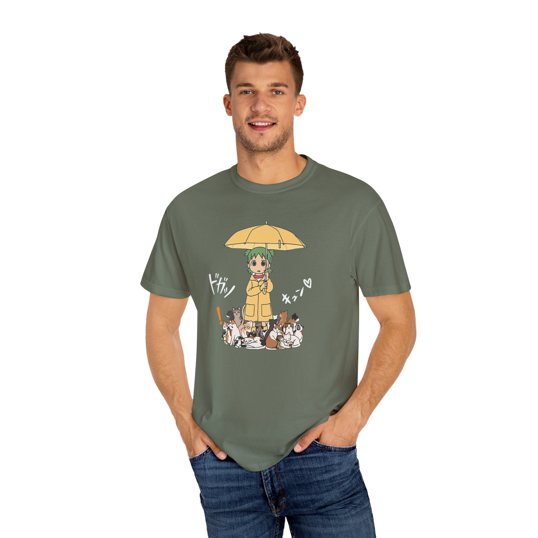 Anime Yotsuba with Cat Graphic T-Shirt