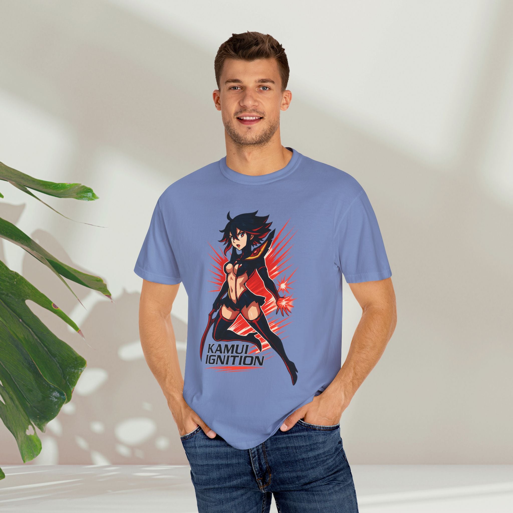 Ryuko KAMUI IGNITION Shirt, Kill la Kill Senketsu Anime Tee, Scissor Blade Pin-Up Pose, Life Fiber Power Top, Comfort Colors Gift