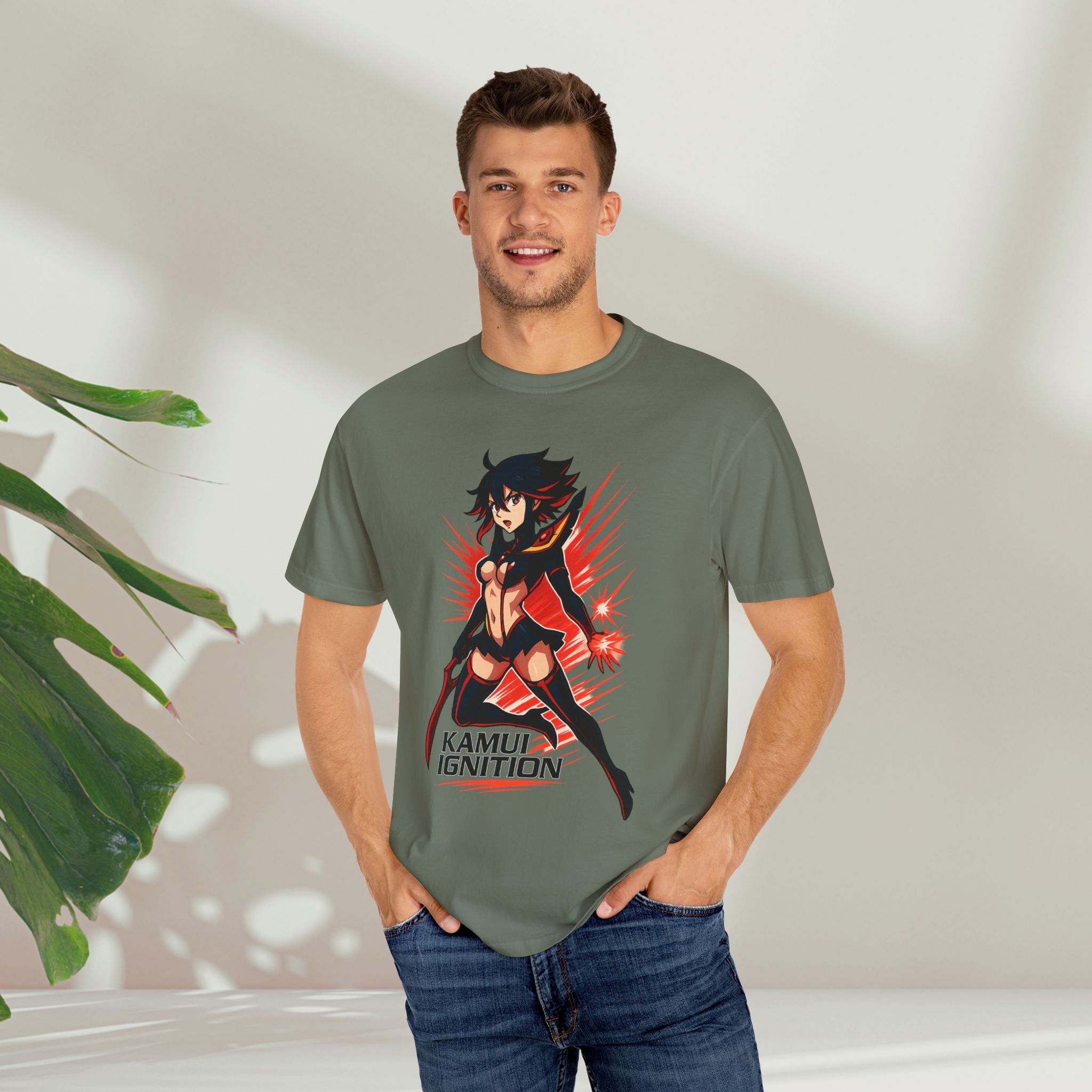 Ryuko KAMUI IGNITION Shirt, Kill la Kill Senketsu Anime Tee, Scissor Blade Pin-Up Pose, Life Fiber Power Top, Comfort Colors Gift