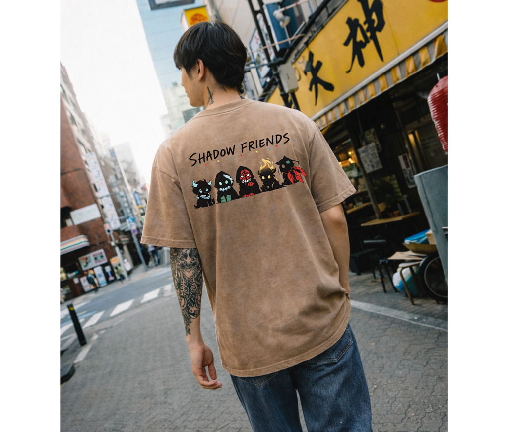 2-Sided Shadow Friends Chibi Anime Graphic T-Shirt