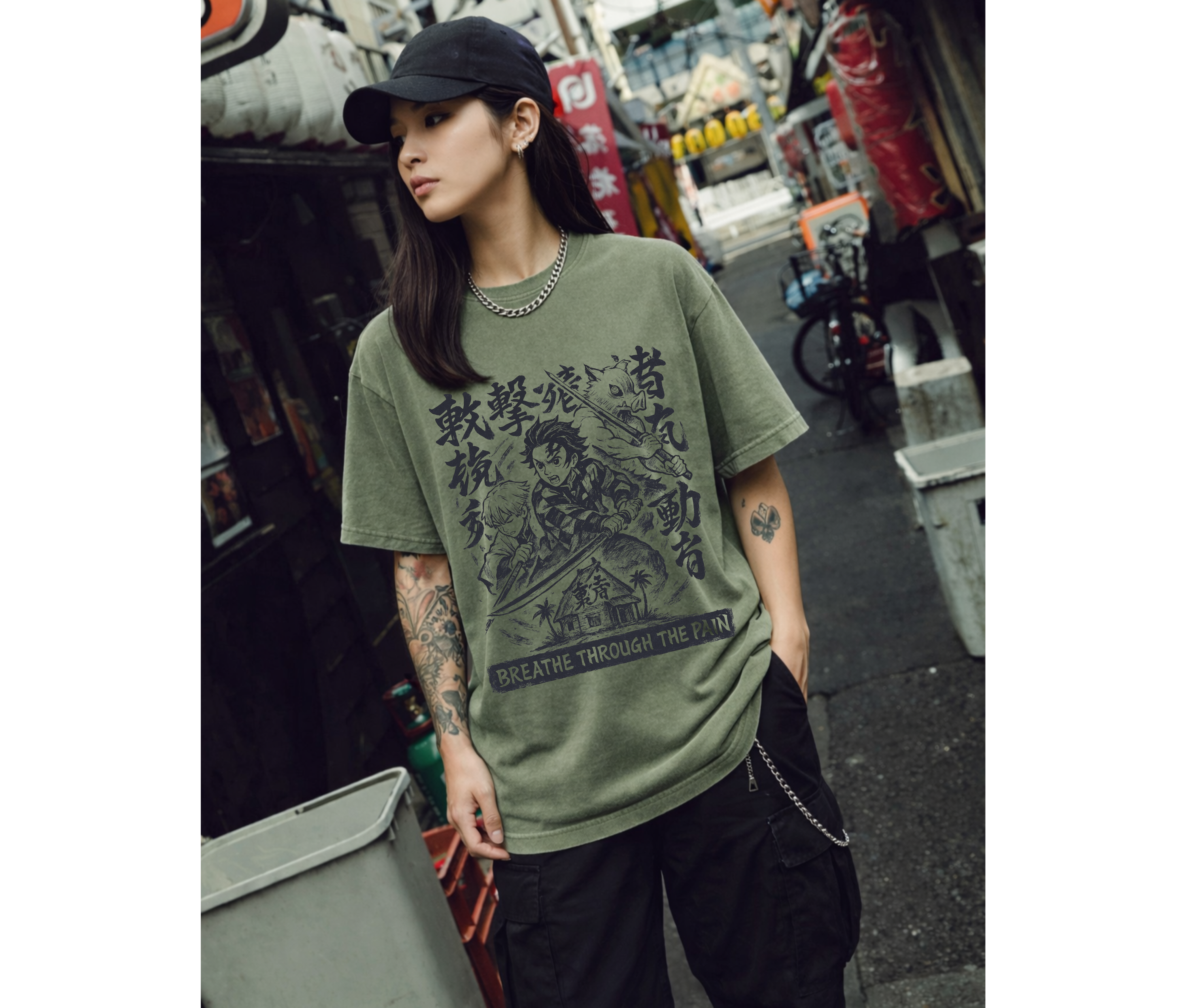 Anime-Inspired Oversized Graphic T-Shirt