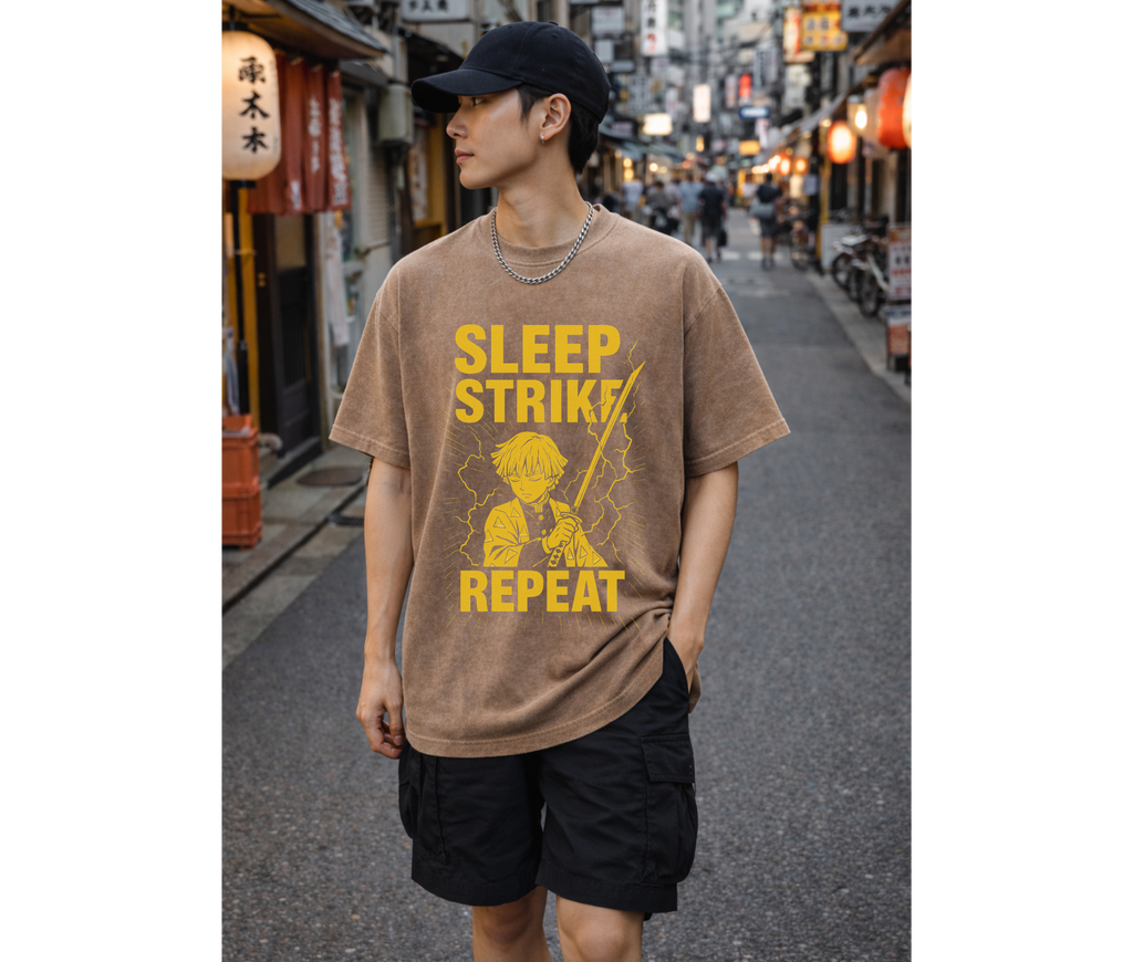 Swordsman Sleep Strike Repeat Anime Streetwear T-Shirt