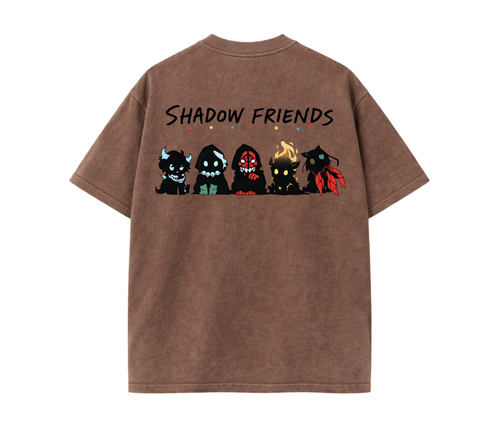 2-Sided Shadow Friends Chibi Anime Graphic T-Shirt