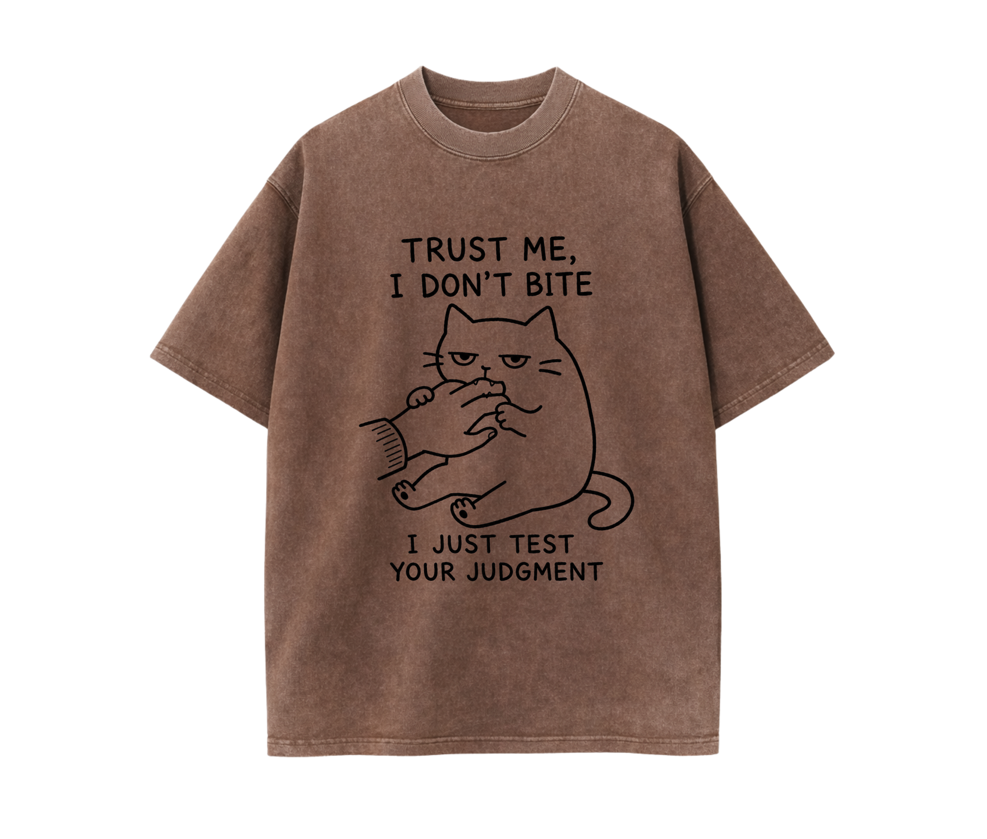 Funny Cat Graphic T-Shirt – Trust Me, I Don't Bite Oversized Unisex Tee | Cute Cat Lover Shirt