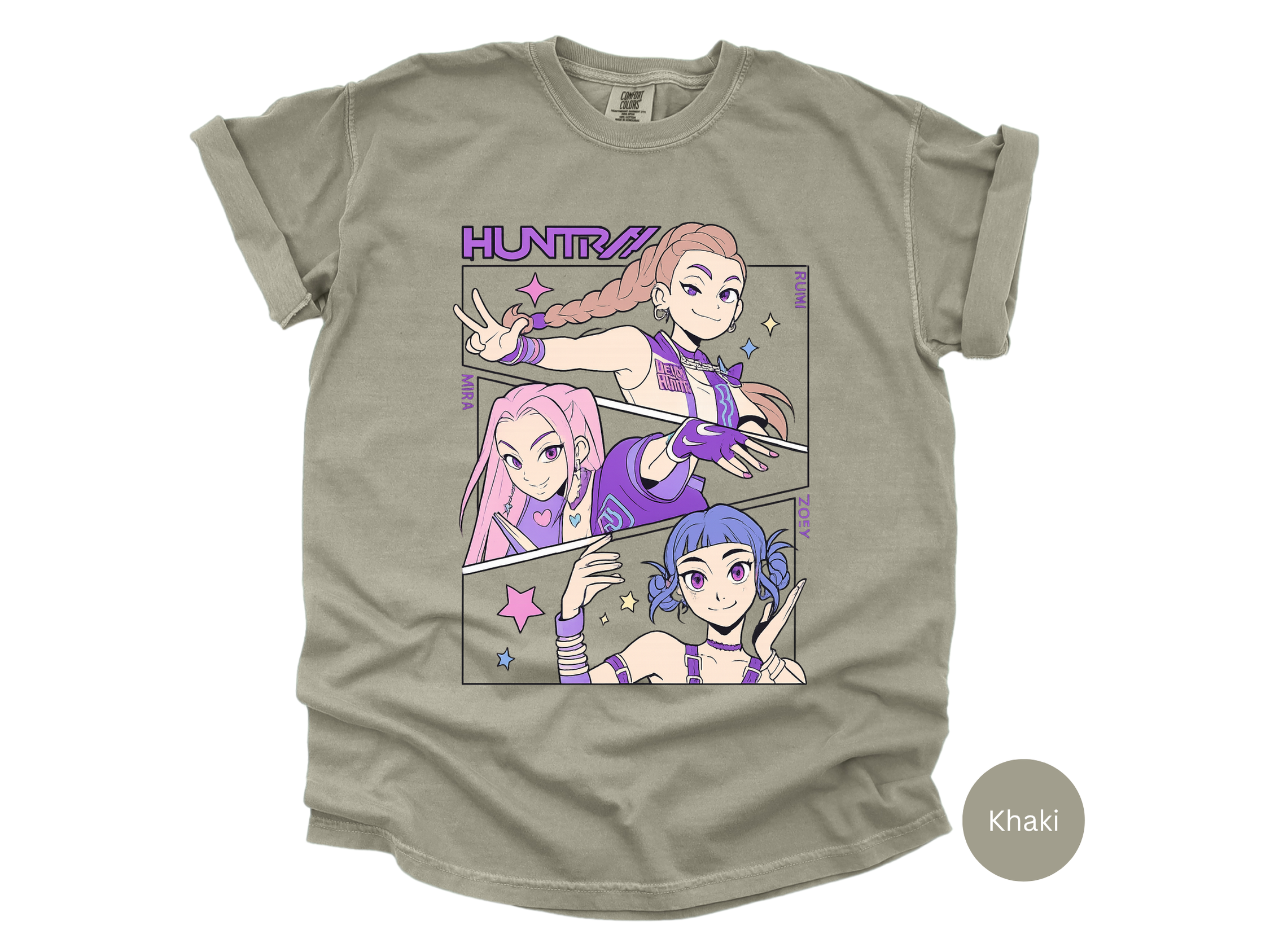 Kpop Music Demon Hunters Shirt, Anime Slayer Aesthetic Tee, Comfort Colors Idol Graphic T-Shirt, Gift for Kpop and Anime Fans
