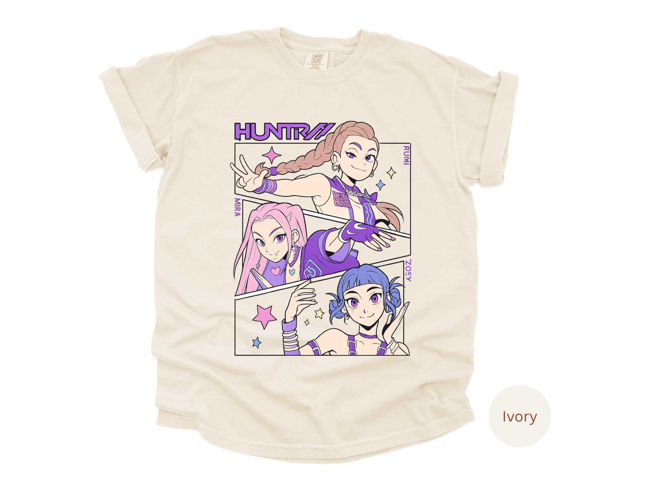 Kpop Music Demon Hunters Shirt, Anime Slayer Aesthetic Tee, Comfort Colors Idol Graphic T-Shirt, Gift for Kpop and Anime Fans
