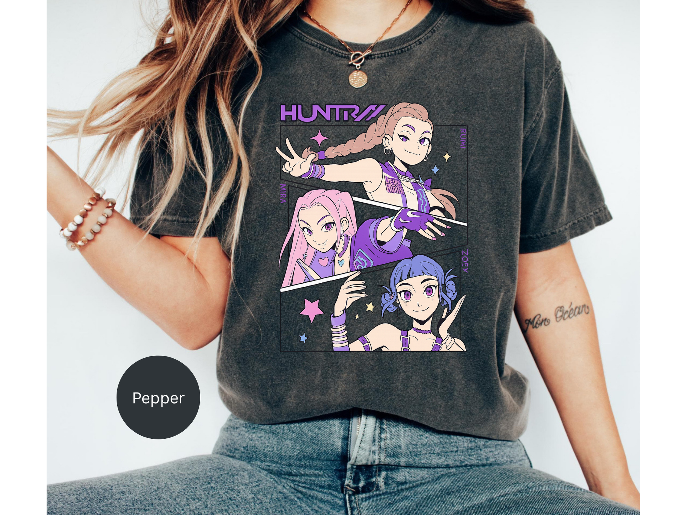 Kpop Music Demon Hunters Shirt, Anime Slayer Aesthetic Tee, Comfort Colors Idol Graphic T-Shirt, Gift for Kpop and Anime Fans