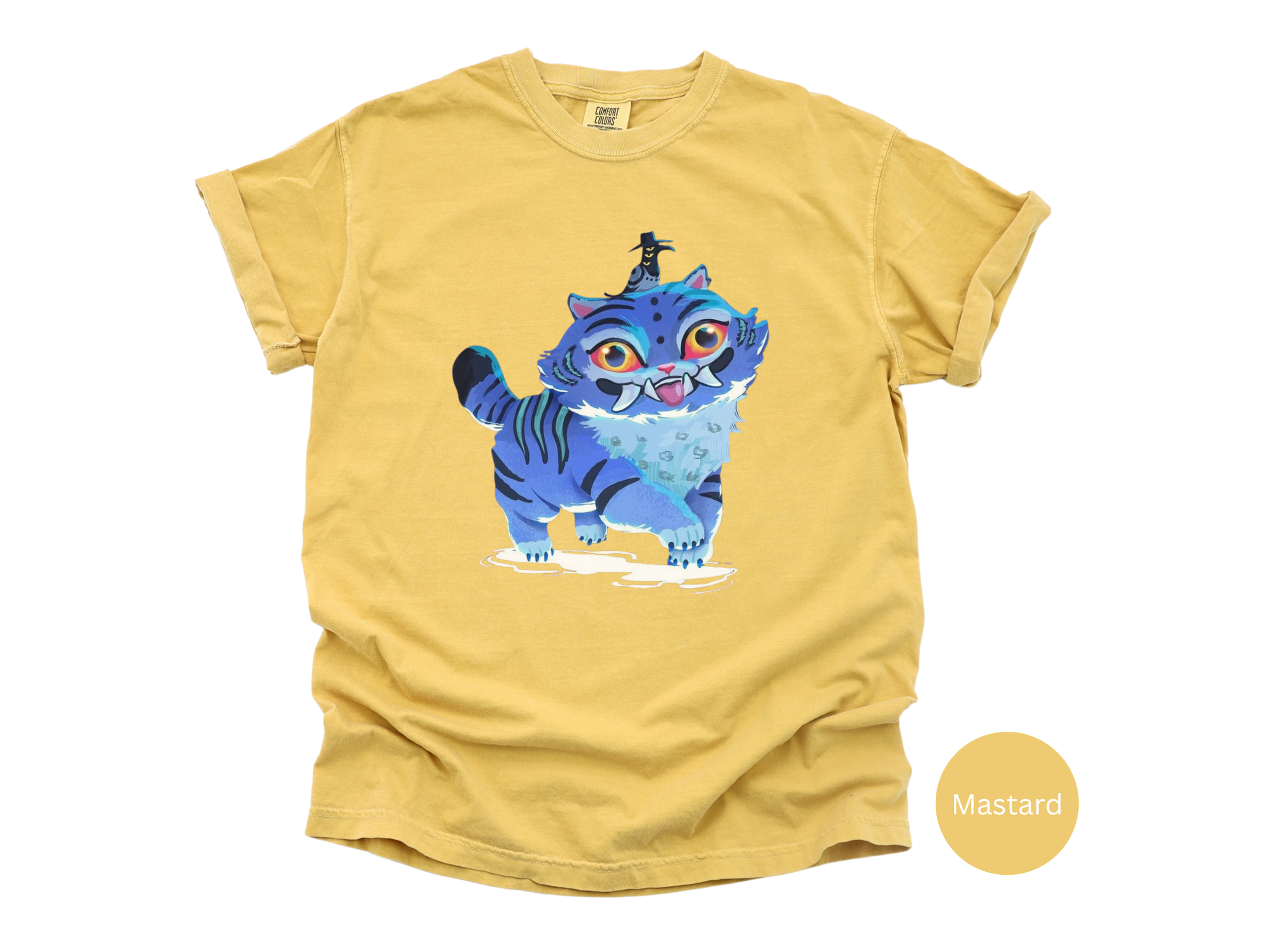 Kpop Anime Demon Hunters T-shirt - Blue Tiger Idol Graphic Tee