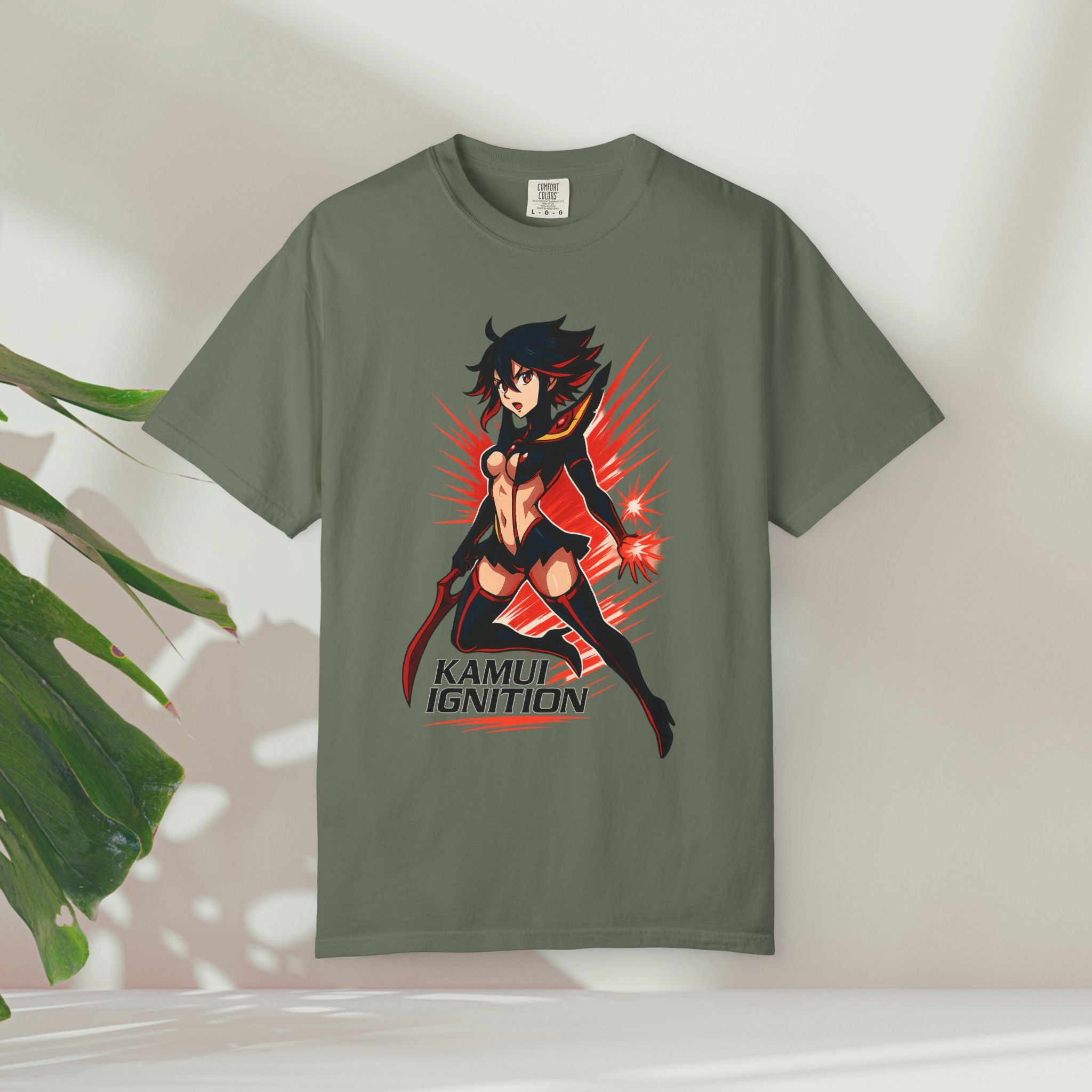 Ryuko KAMUI IGNITION Shirt, Kill la Kill Senketsu Anime Tee, Scissor Blade Pin-Up Pose, Life Fiber Power Top, Comfort Colors Gift