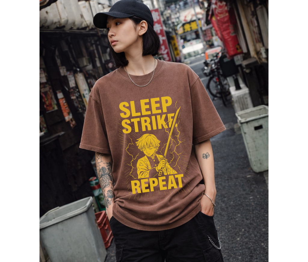 Swordsman Sleep Strike Repeat Anime Streetwear T-Shirt