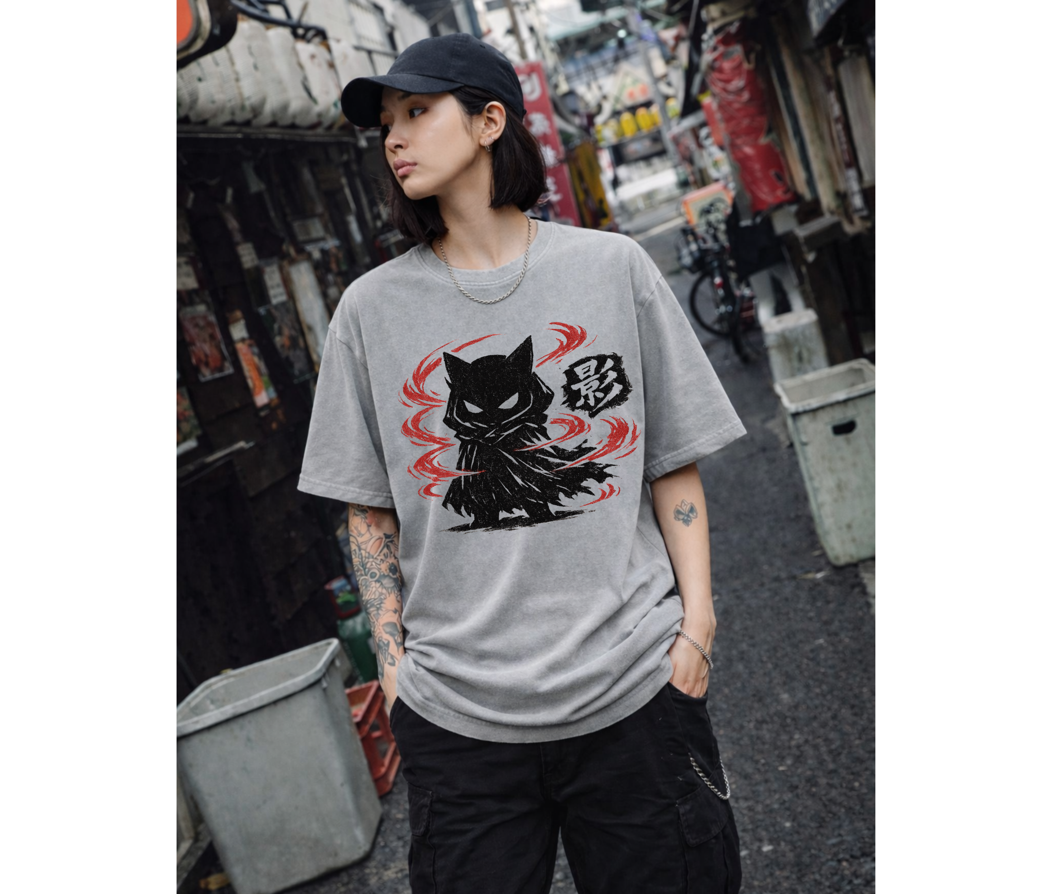 Chibi Shadow Mascot Anime Graphic Tee