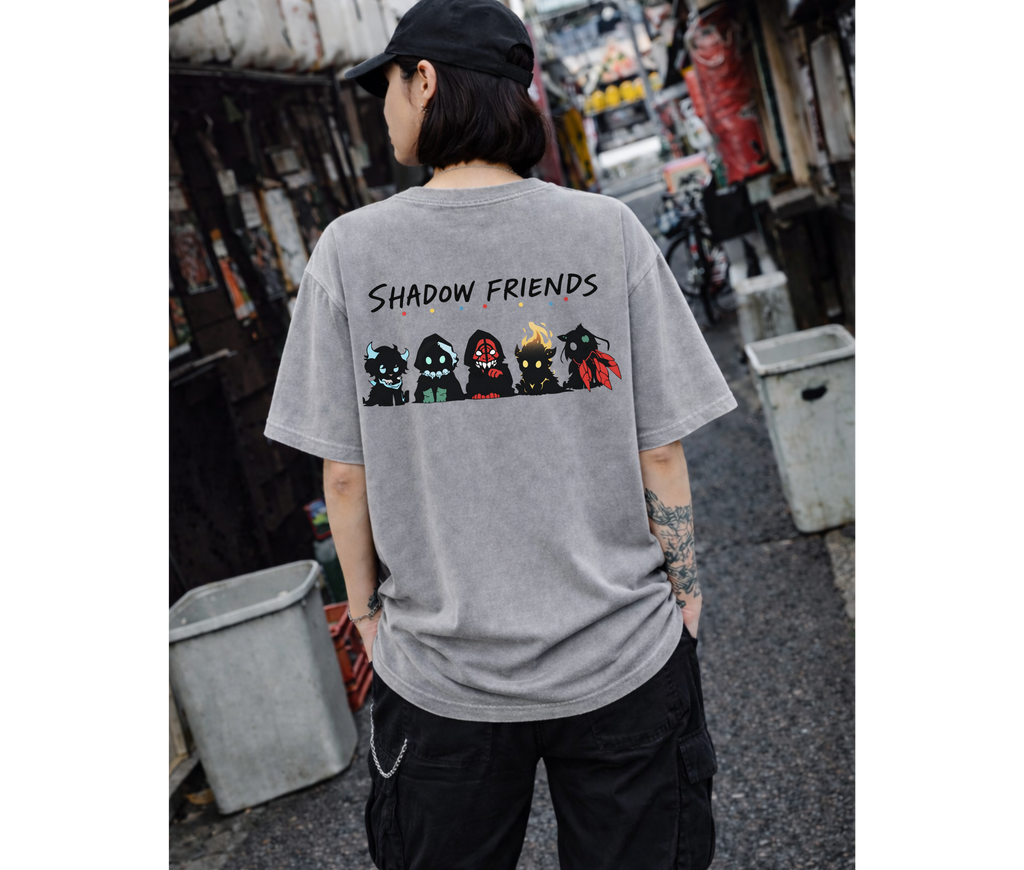 2-Sided Shadow Friends Chibi Anime Graphic T-Shirt