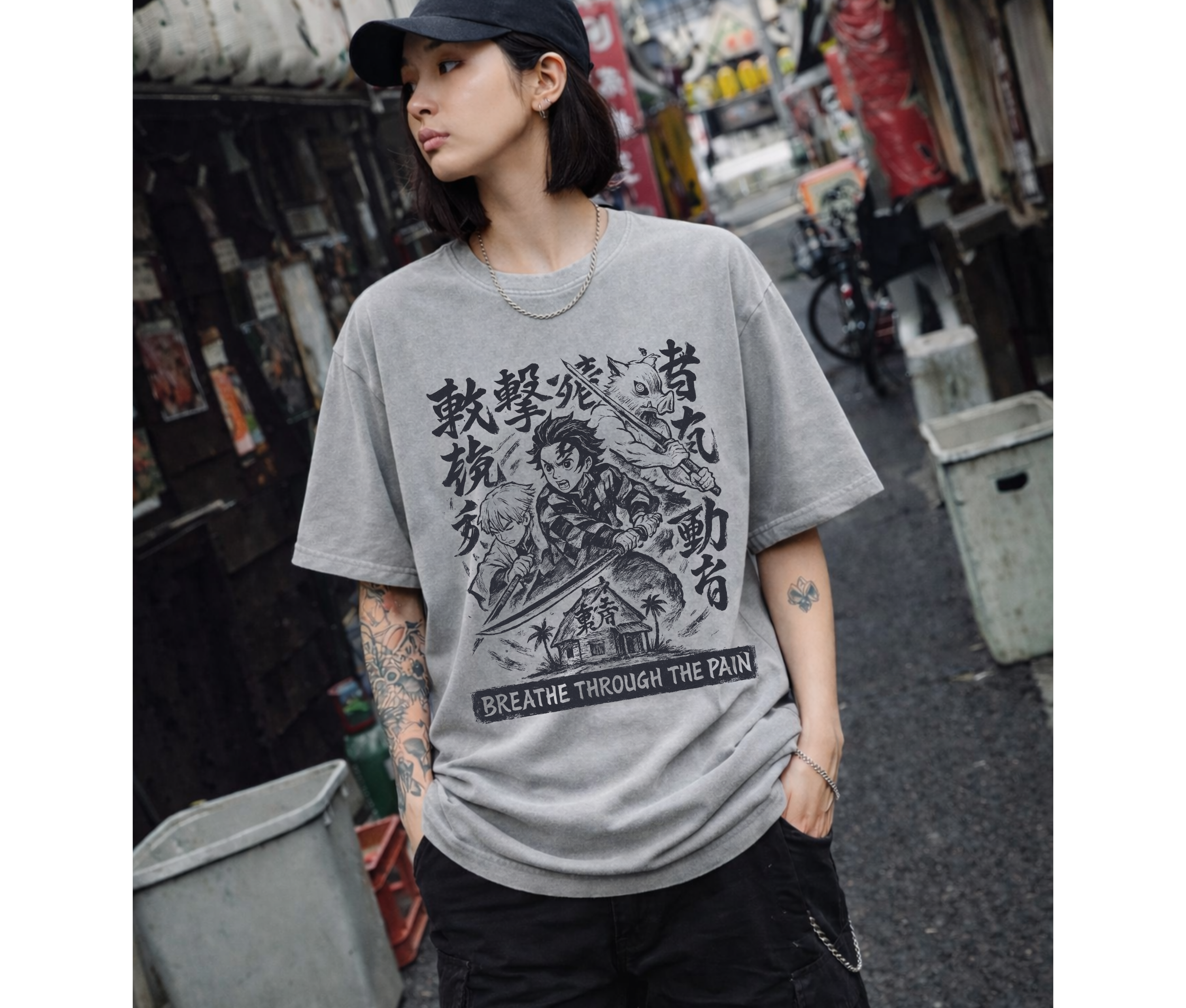 Anime-Inspired Oversized Graphic T-Shirt