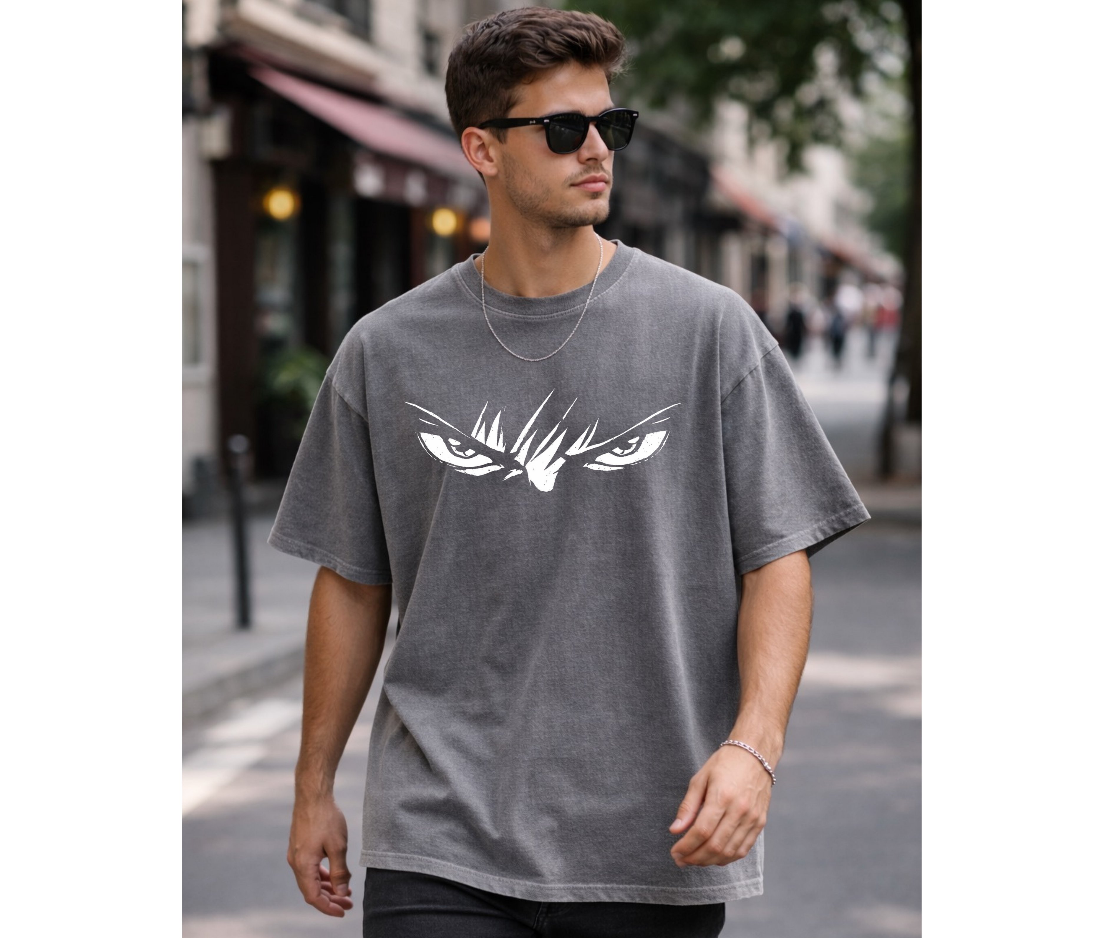 Anime Eyes T-Shirt | Minimal Anime Streetwear Graphic Tee