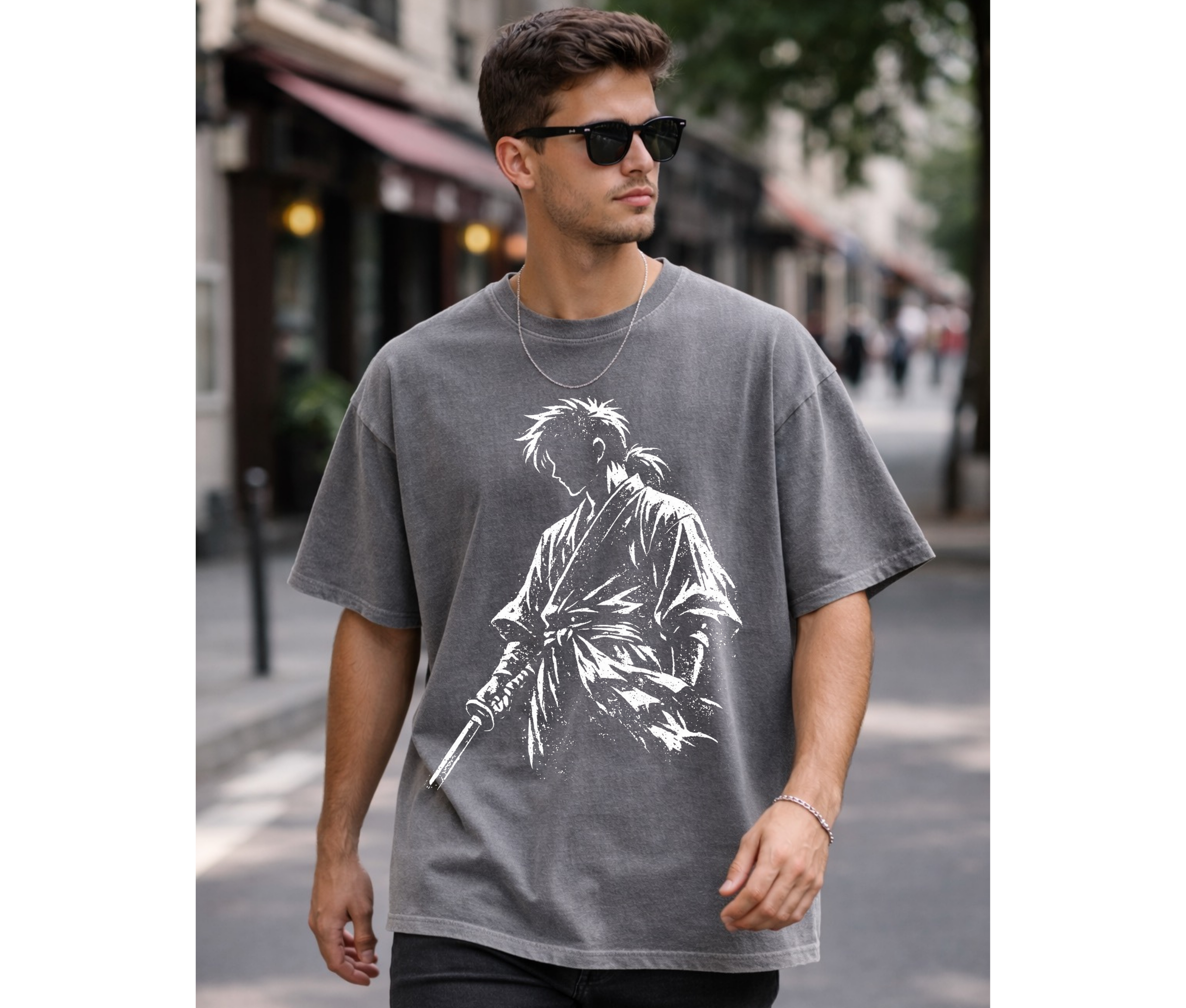 2-Sided Night Walker Ninja T-Shirt – Vintage Anime Streetwear Tee