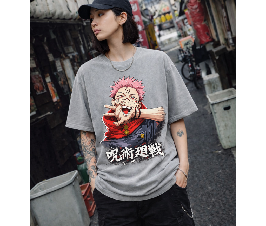 Cursed Sorcerer – Dark Anime Streetwear Oversized T-Shirt