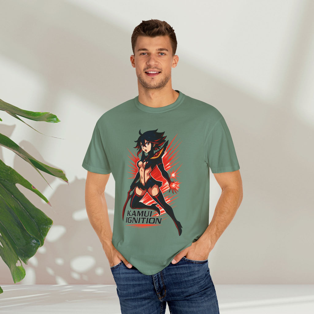 Ryuko KAMUI IGNITION Shirt, Kill la Kill Senketsu Anime Tee, Scissor Blade Pin-Up Pose, Life Fiber Power Top, Comfort Colors Gift