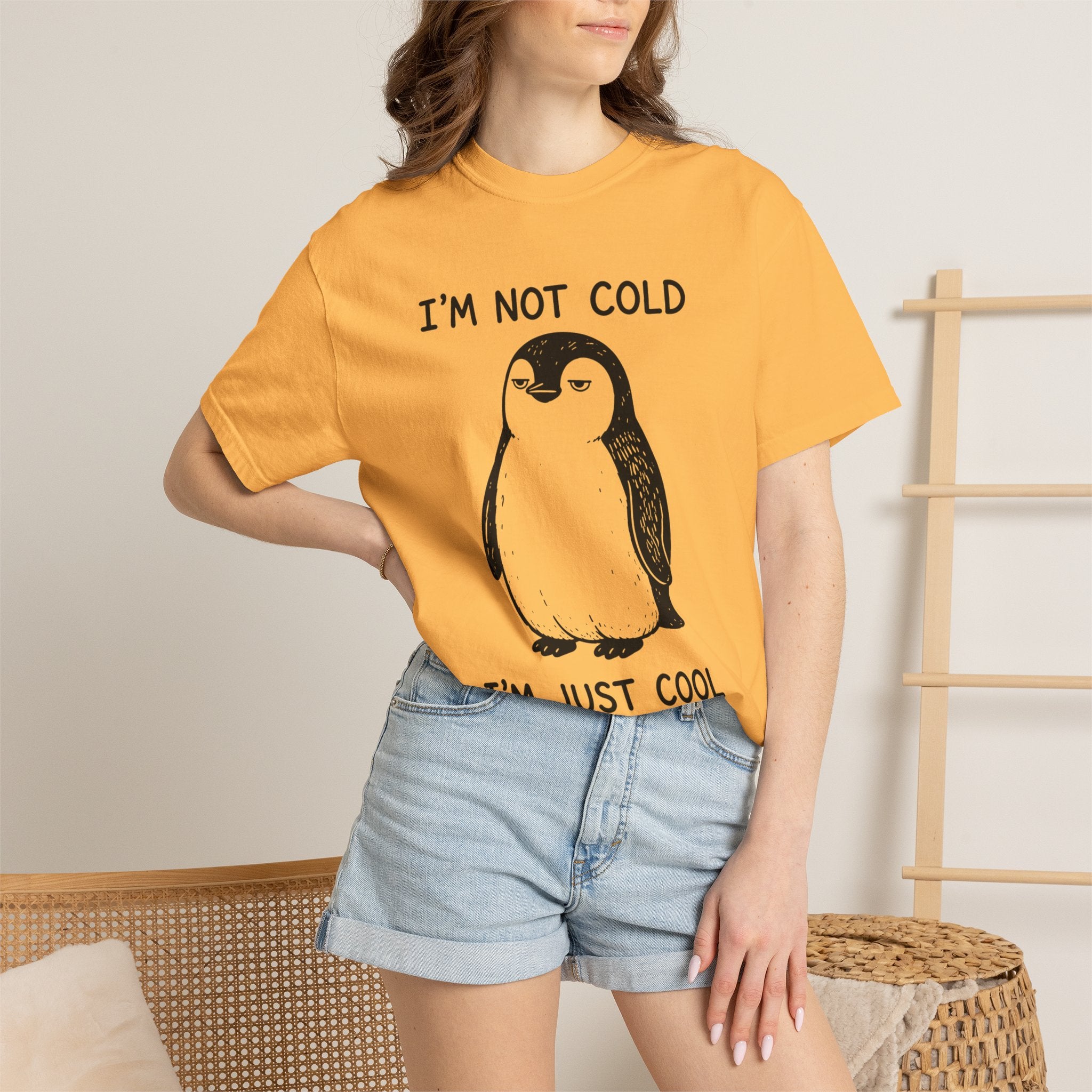 Funny Penguin Graphic T-Shirt – I'm Not Cold I'm Just Cool Like That Oversized Unisex Tee