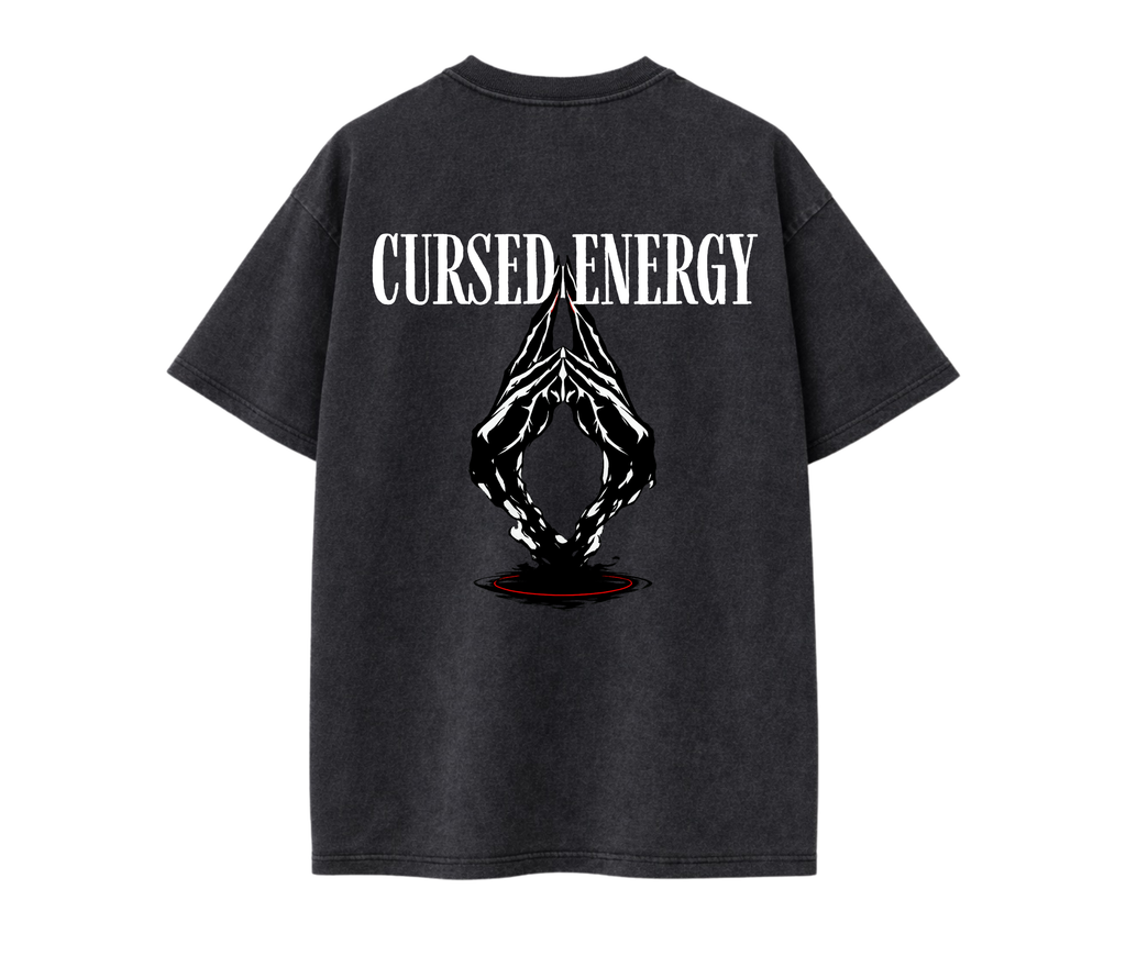 2-Sided Cursed Energy Minimal Tee – Luxury Anime Streetwear Graphic Shirt