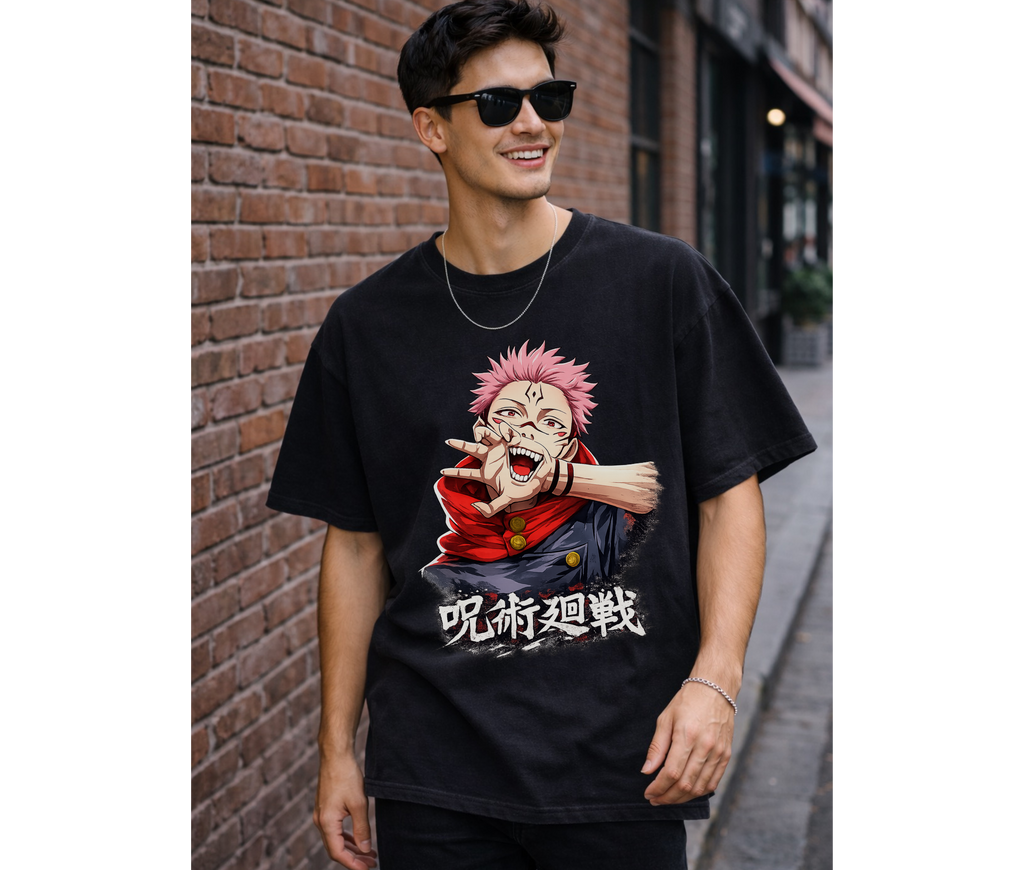 Cursed Sorcerer – Dark Anime Streetwear Oversized T-Shirt