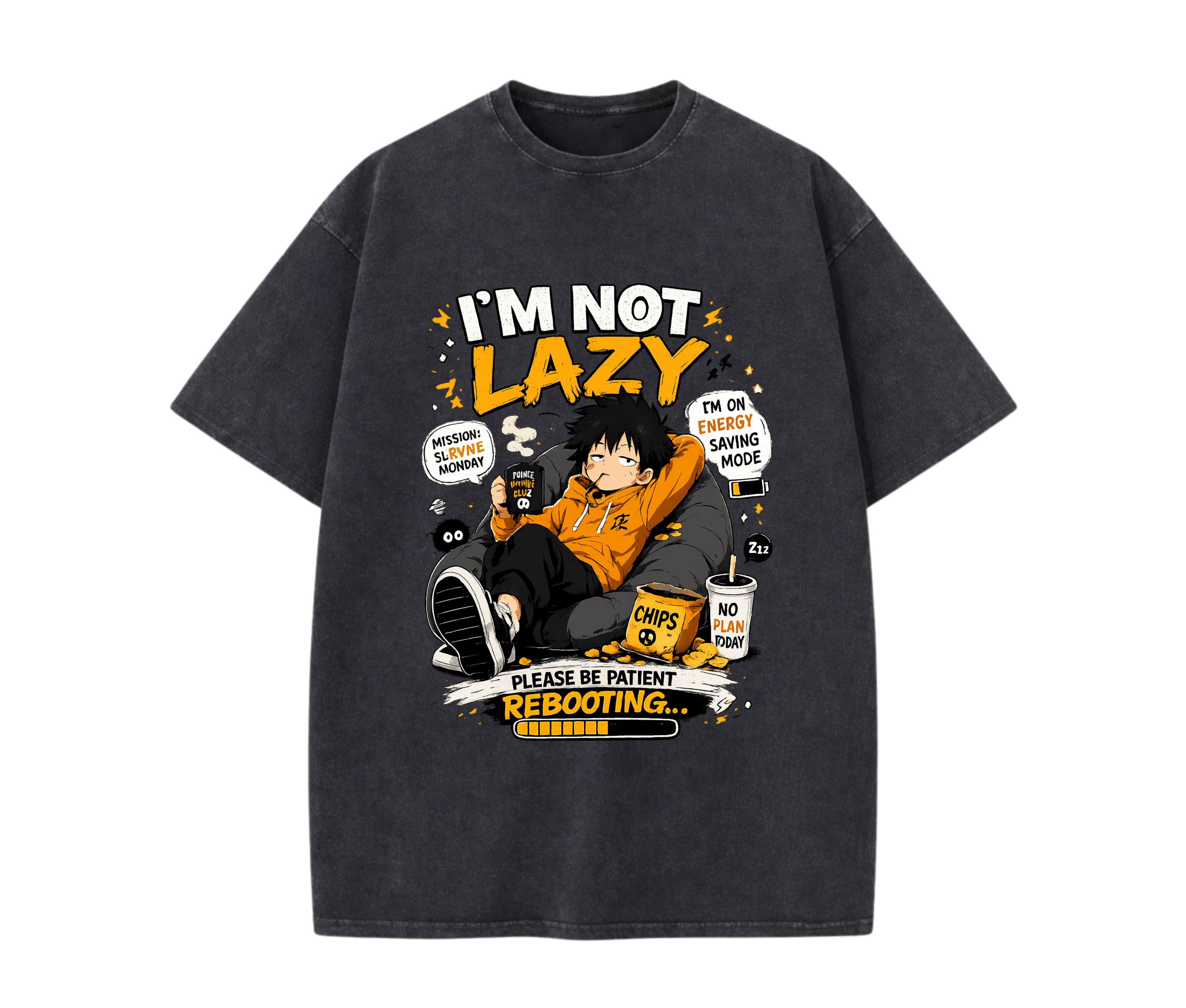 I’m Not Lazy Anime Shirt | Funny Oversized Gamer Streetwear Tee