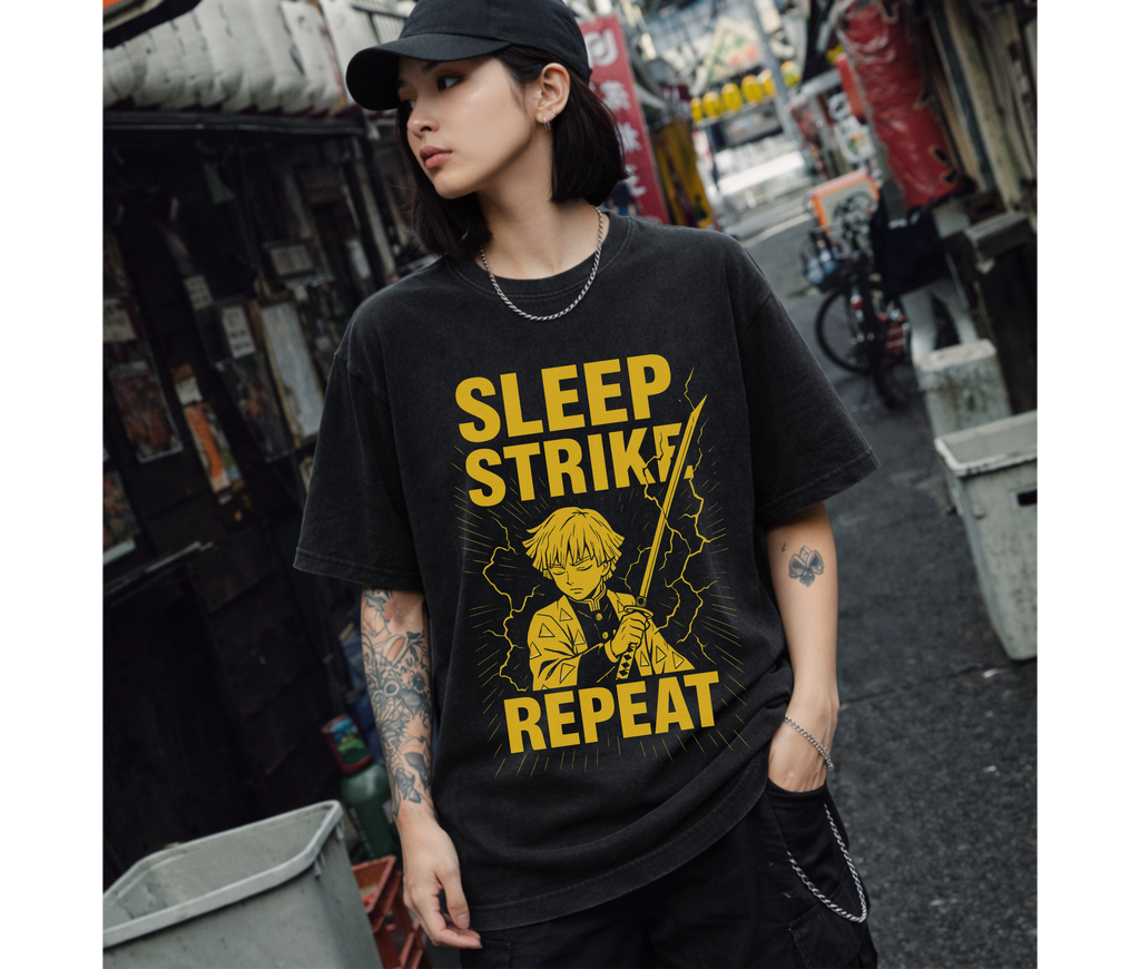 Swordsman Sleep Strike Repeat Anime Streetwear T-Shirt