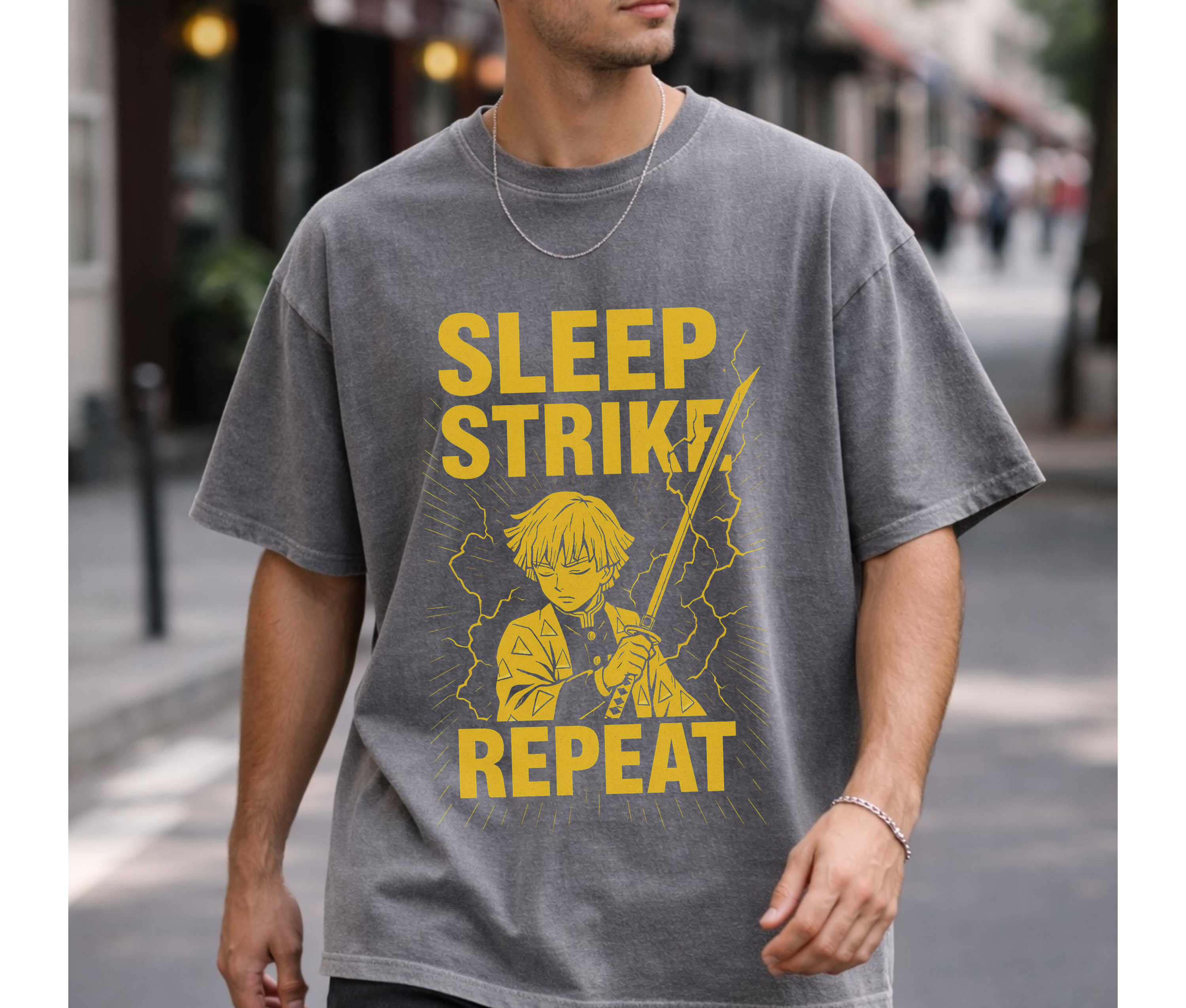 Swordsman Sleep Strike Repeat Anime Streetwear T-Shirt