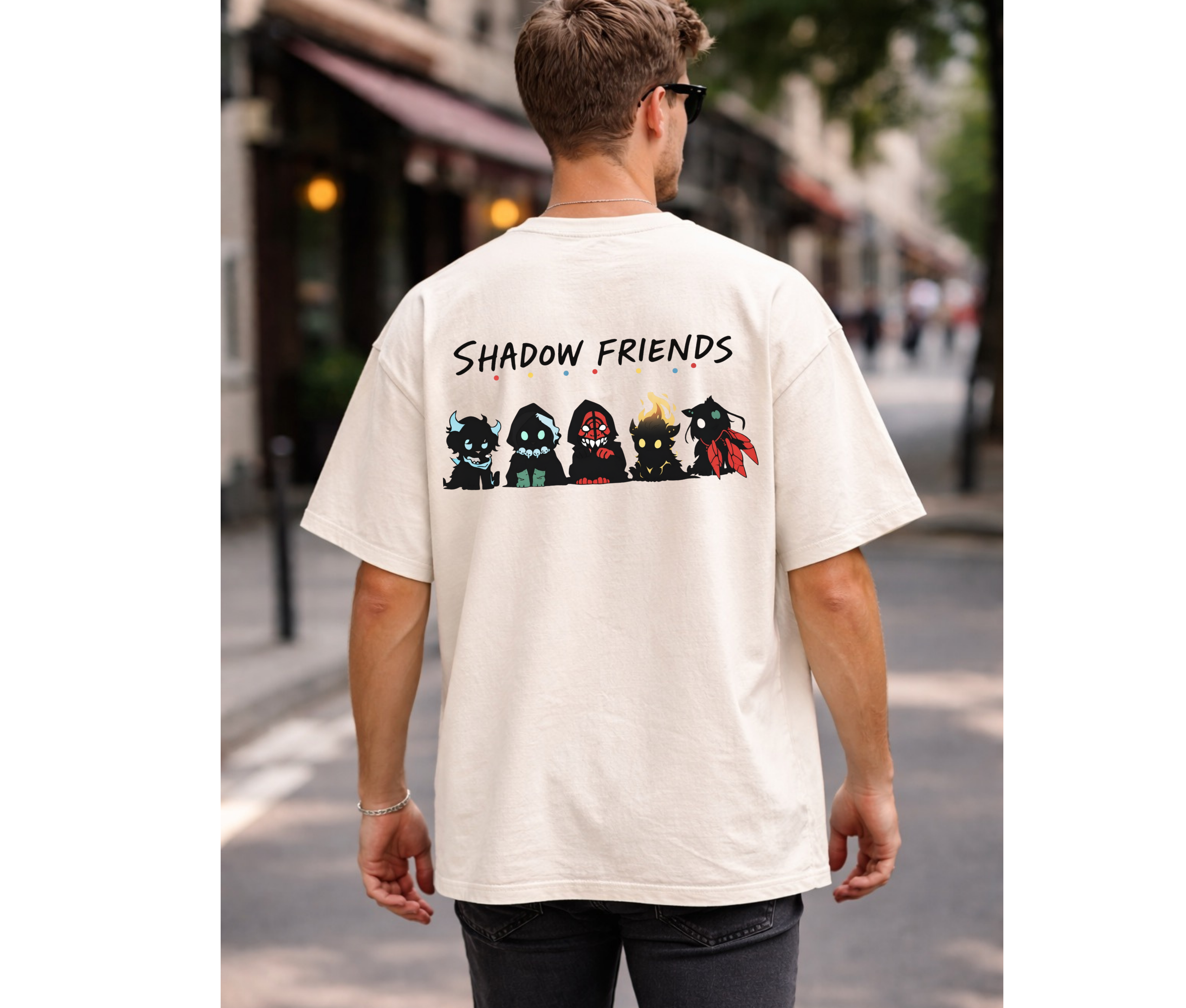 2-Sided Shadow Friends Chibi Anime Graphic T-Shirt