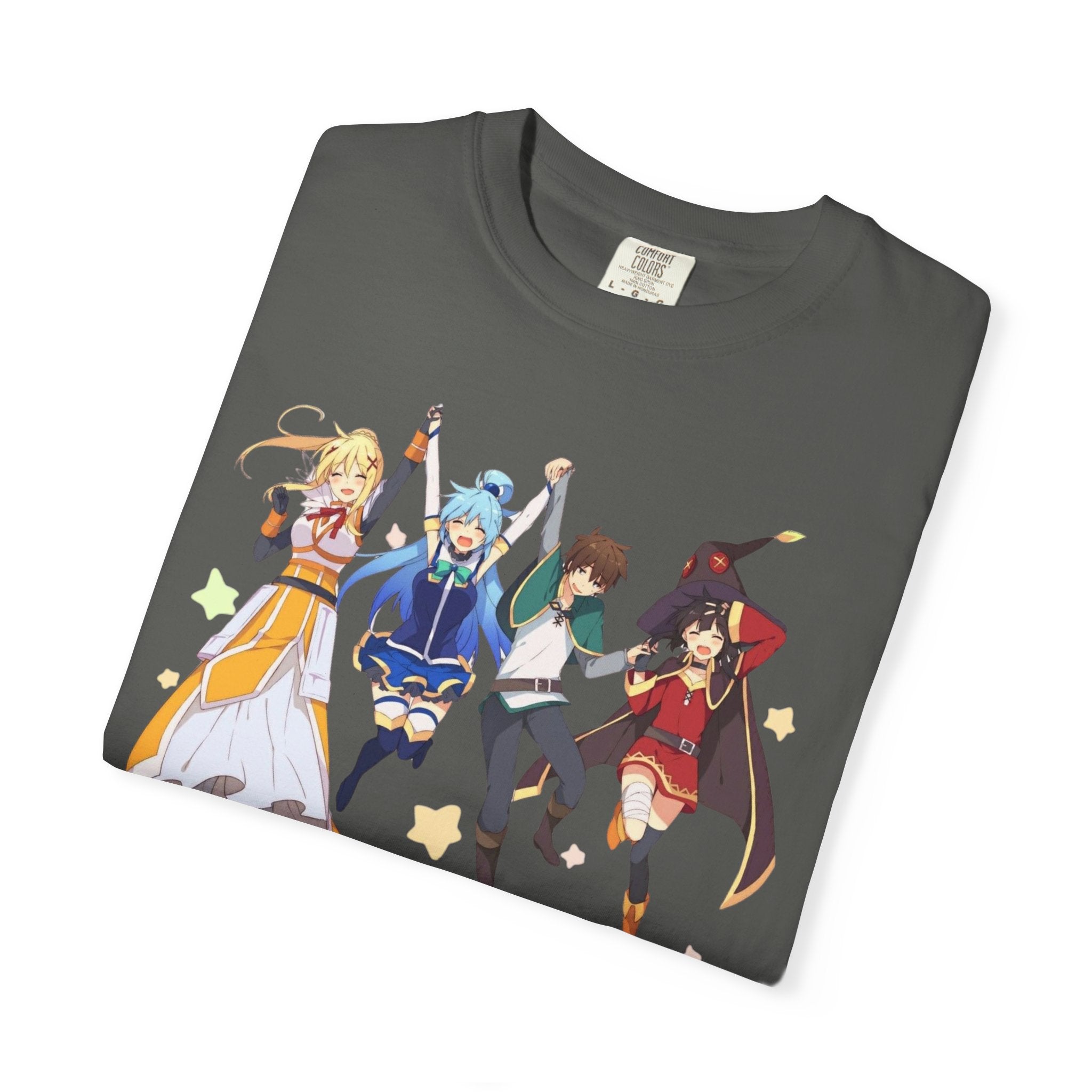 KonoSuba Anime Shirt, Funny Otaku Tee, Megumin Kazuma Aqua Darkness Shirt, Isekai Graphic T-Shirt, Unisex Weeb Gift, Comfort Colors Tee