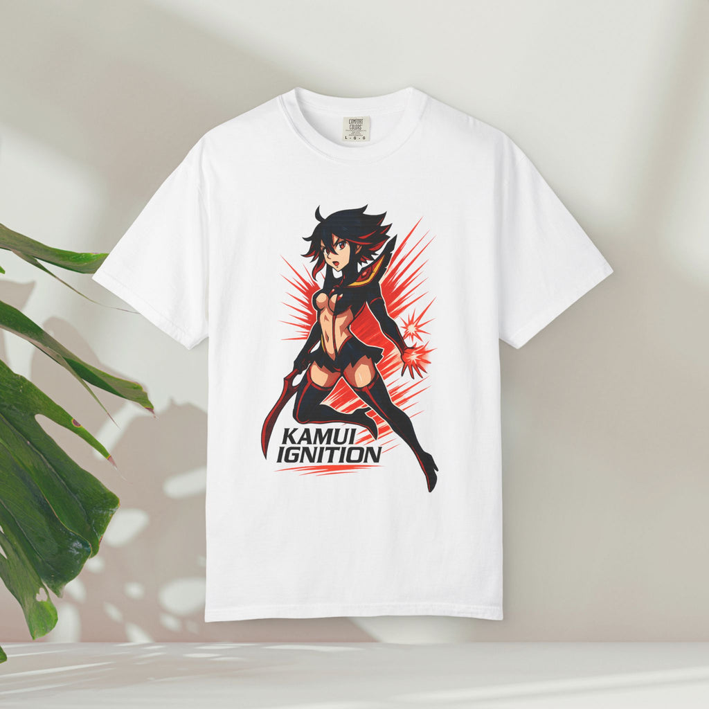Ryuko KAMUI IGNITION Shirt, Kill la Kill Senketsu Anime Tee, Scissor Blade Pin-Up Pose, Life Fiber Power Top, Comfort Colors Gift