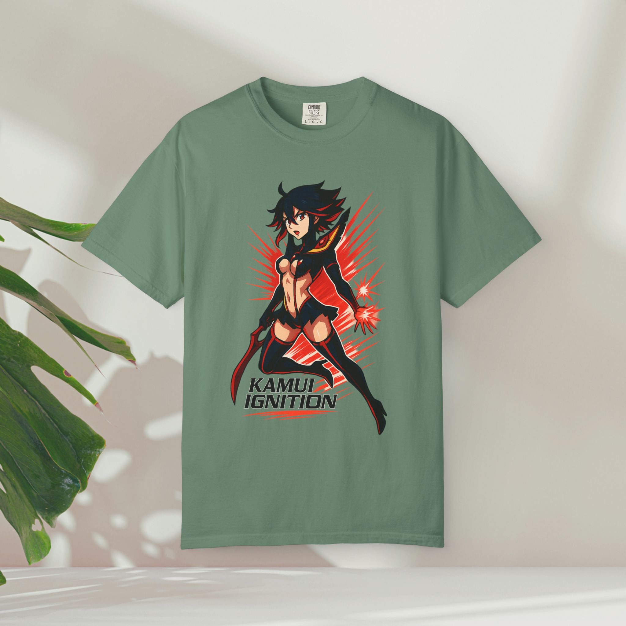 Ryuko KAMUI IGNITION Shirt, Kill la Kill Senketsu Anime Tee, Scissor Blade Pin-Up Pose, Life Fiber Power Top, Comfort Colors Gift