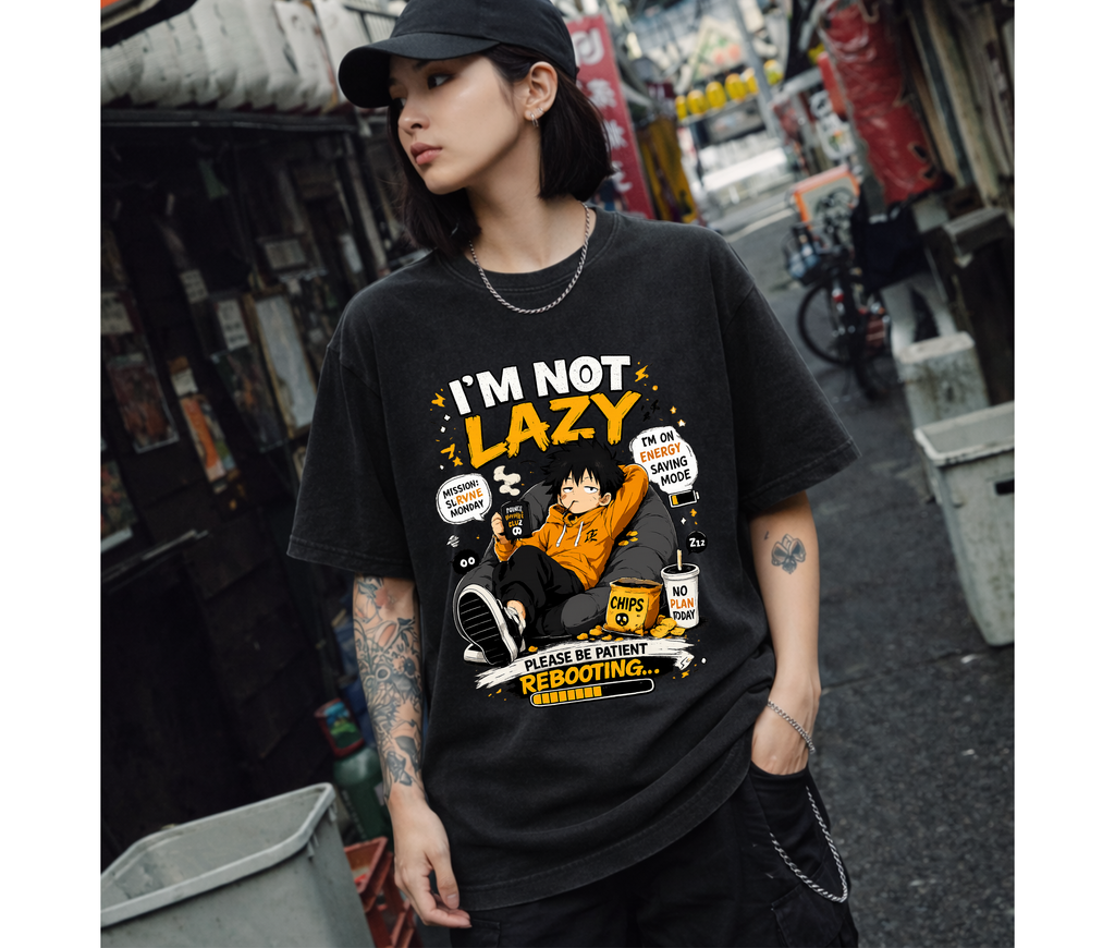 I’m Not Lazy Anime Shirt | Funny Oversized Gamer Streetwear Tee