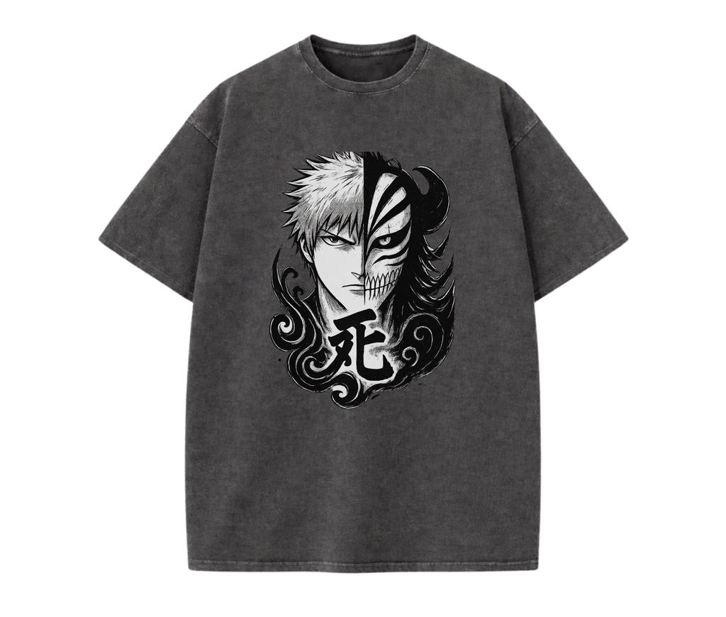 Split Fate Mask Dark Anime Oversized Tee