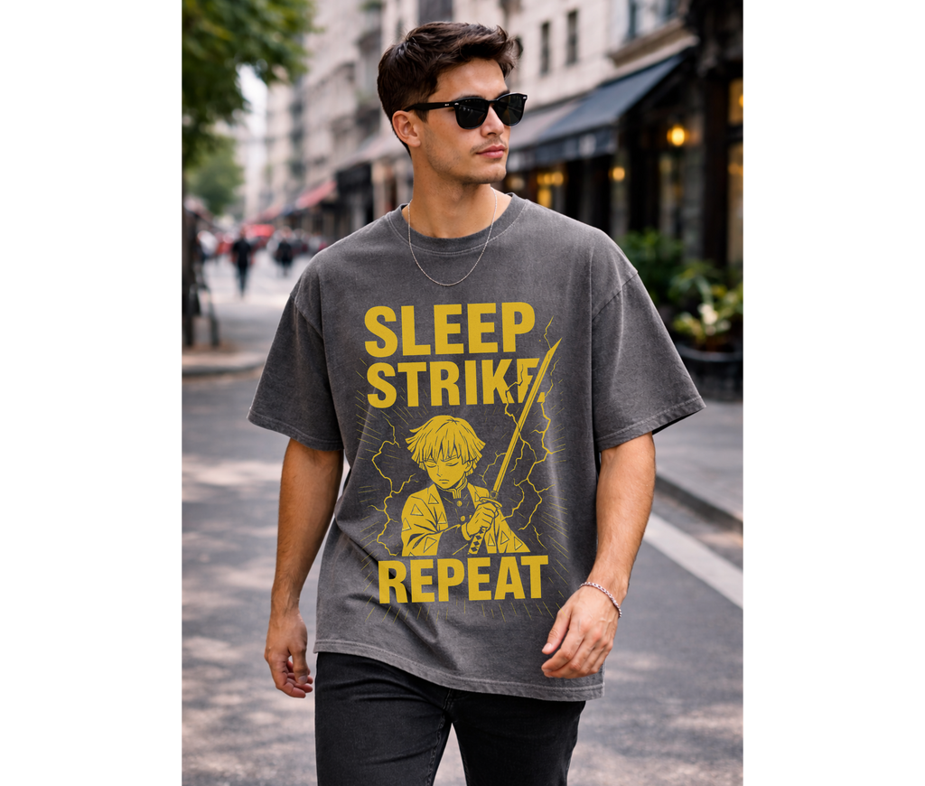 Swordsman Sleep Strike Repeat Anime Streetwear T-Shirt