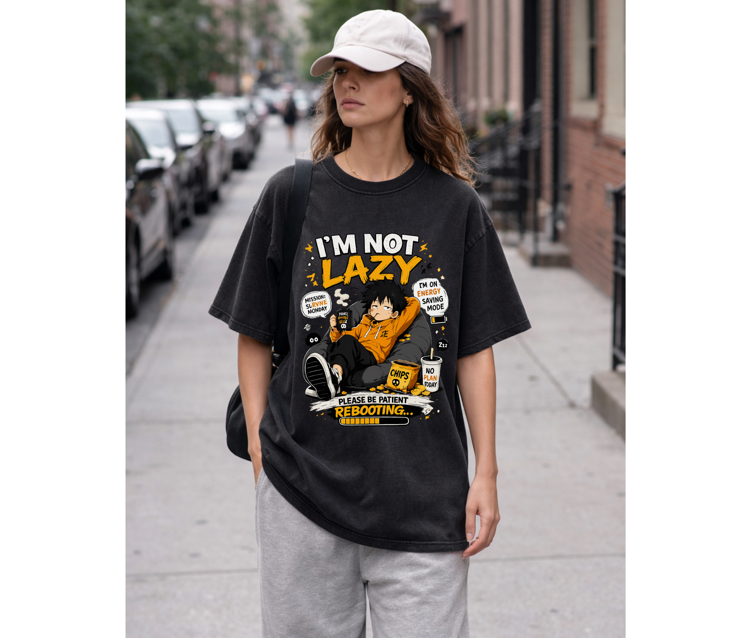 I’m Not Lazy Anime Shirt | Funny Oversized Gamer Streetwear Tee