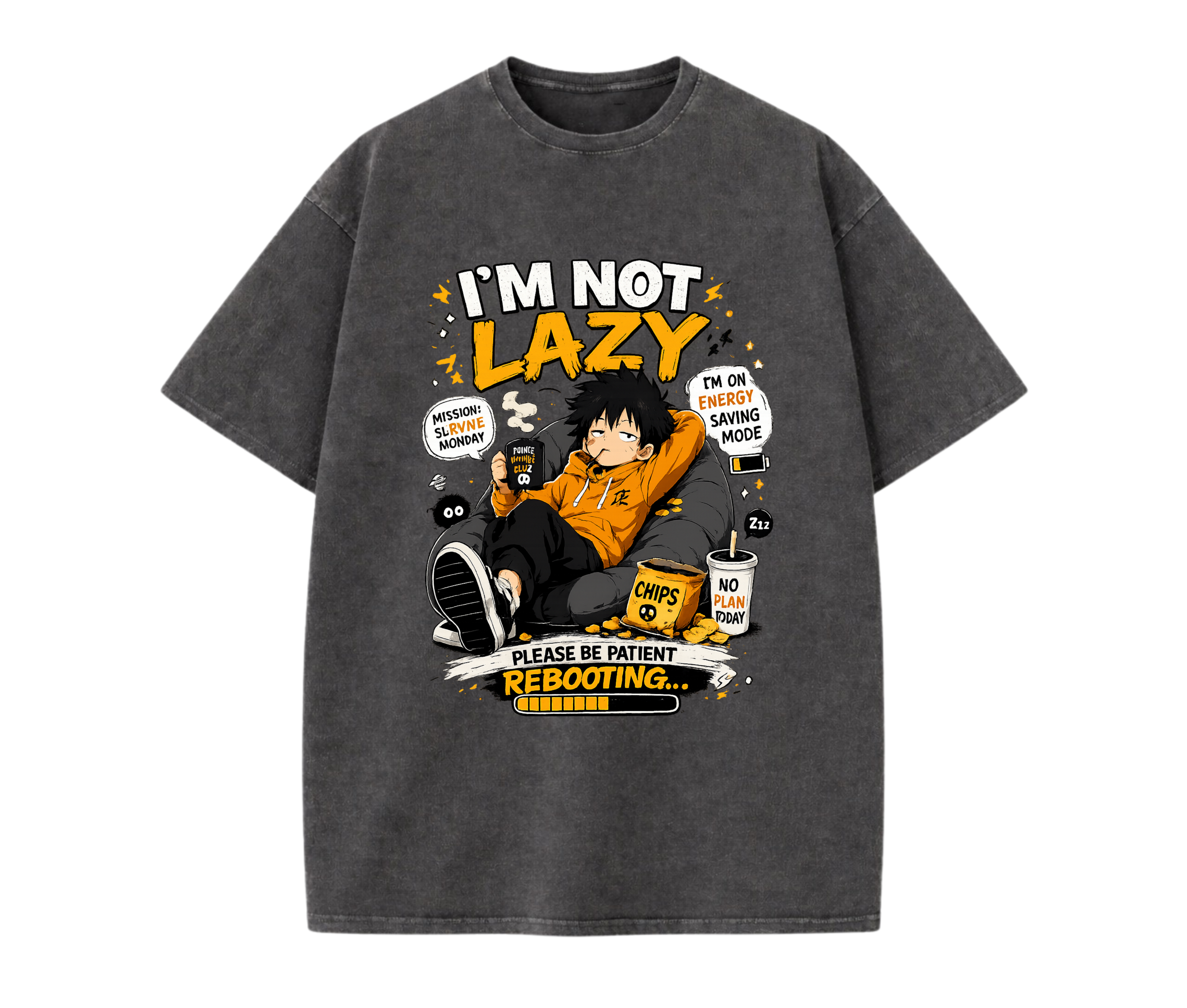 I’m Not Lazy Anime Shirt | Funny Oversized Gamer Streetwear Tee