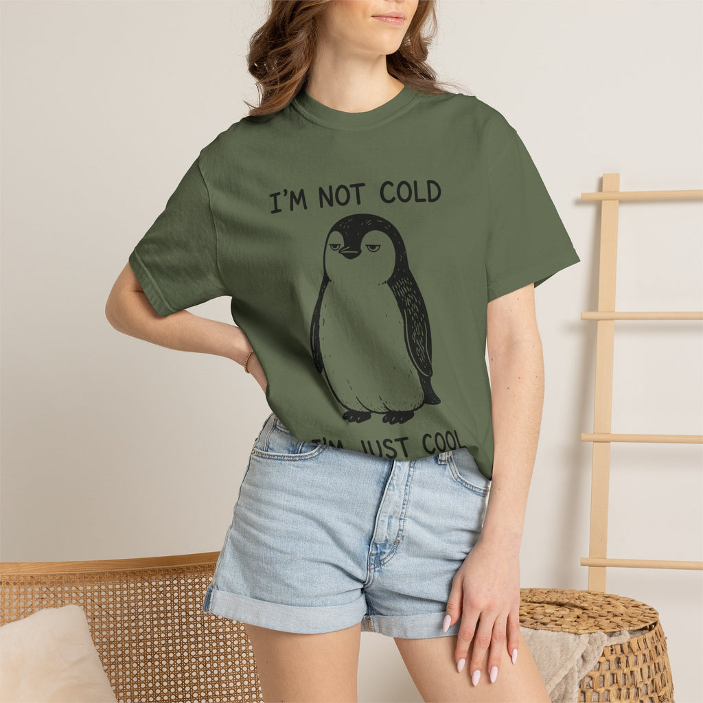 Funny Penguin Graphic T-Shirt – I'm Not Cold I'm Just Cool Like That Oversized Unisex Tee