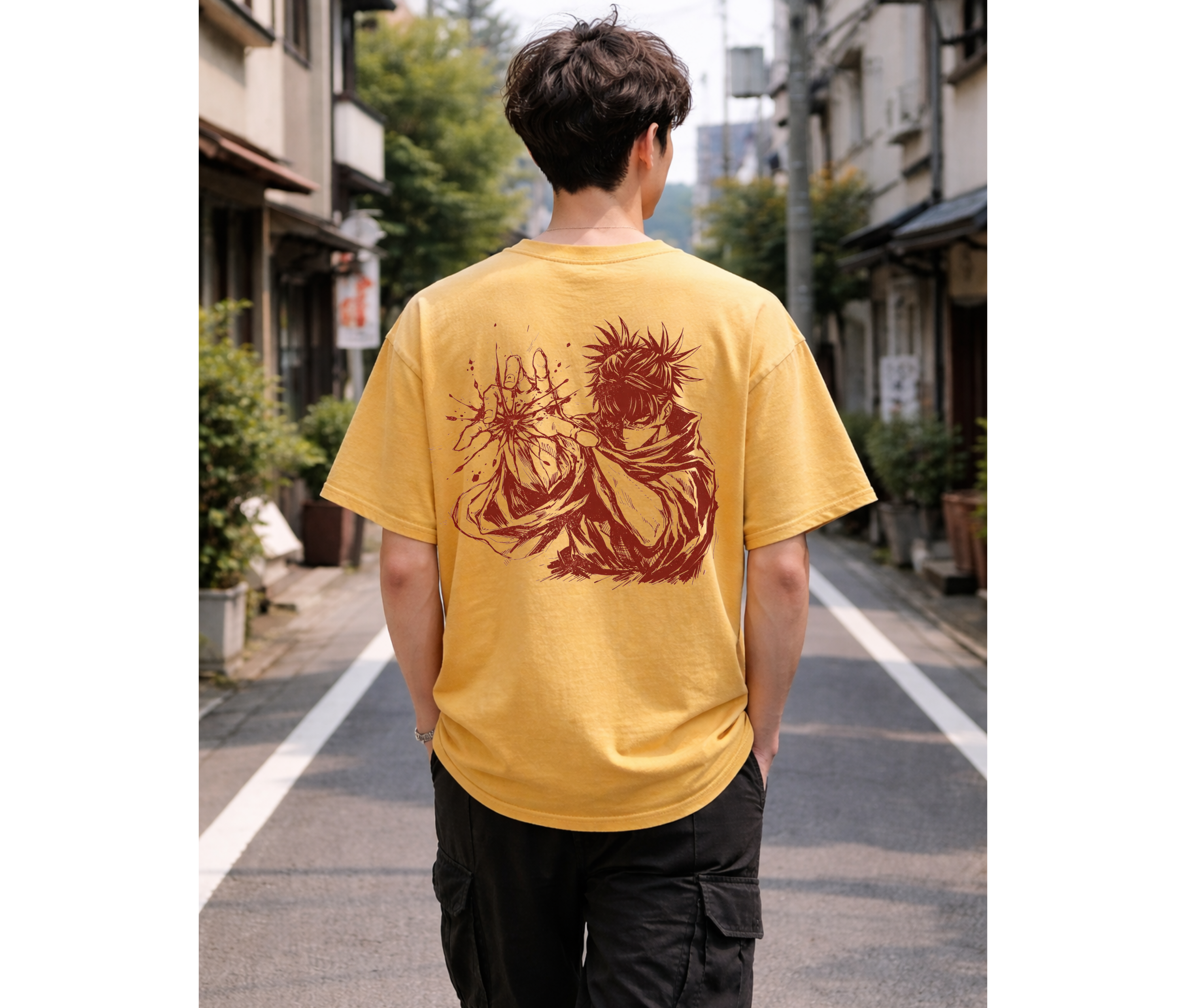 Crimson Force – Anime Streetwear 2-Sided Oversized Tee