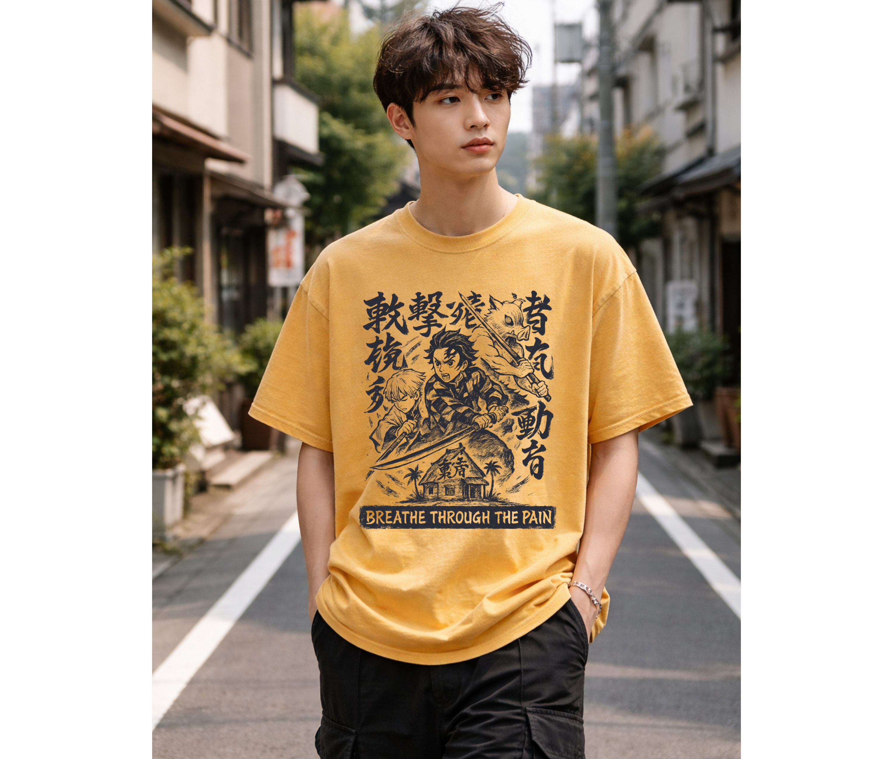 Anime-Inspired Oversized Graphic T-Shirt
