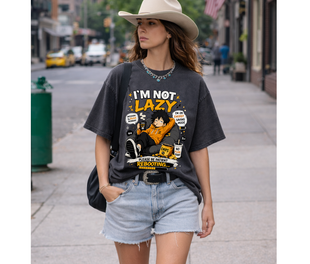 I’m Not Lazy Anime Shirt | Funny Oversized Gamer Streetwear Tee
