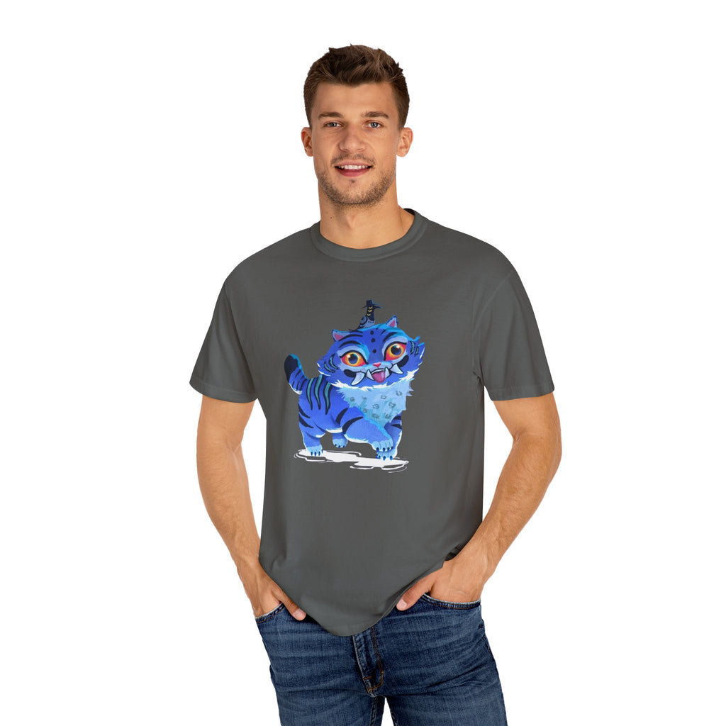 Kpop Anime Demon Hunters T-shirt - Blue Tiger Idol Graphic Tee