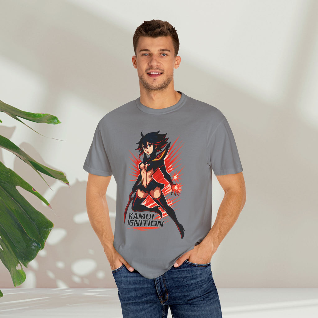 Ryuko KAMUI IGNITION Shirt, Kill la Kill Senketsu Anime Tee, Scissor Blade Pin-Up Pose, Life Fiber Power Top, Comfort Colors Gift