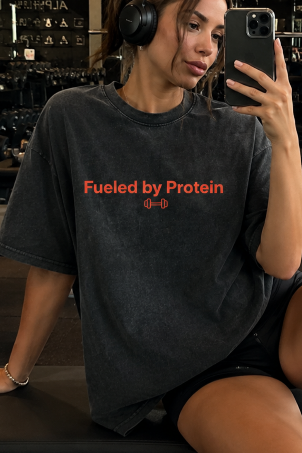Fueled by Protein Shirt | Gym T-Shirt for Men & Women | Minimal Fitness Tee | Bodybuilding Gift | Oversized Workout Shirt