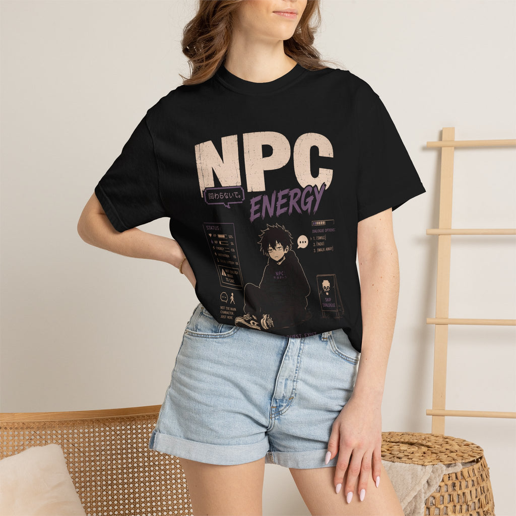 NPC Energy Anime Graphic Tee — Minimal Japanese Streetwear