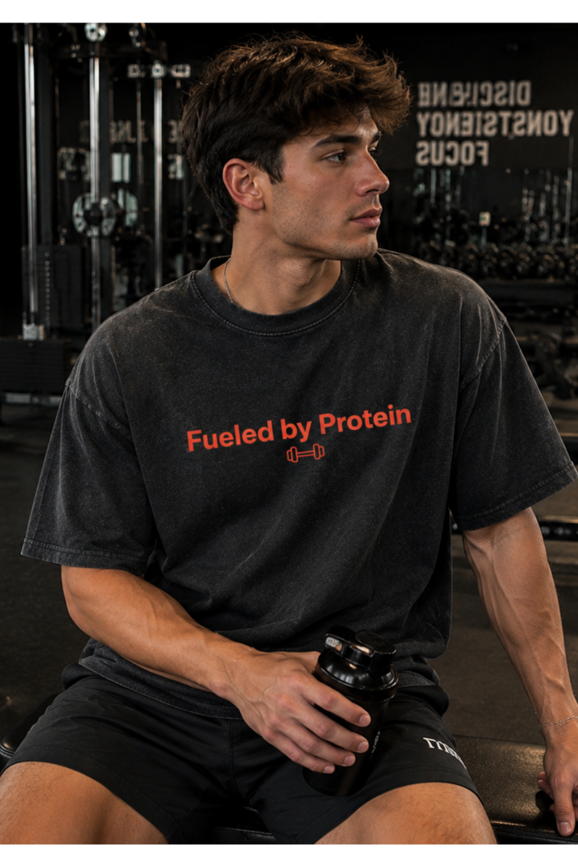 Fueled by Protein Shirt | Gym T-Shirt for Men & Women | Minimal Fitness Tee | Bodybuilding Gift | Oversized Workout Shirt