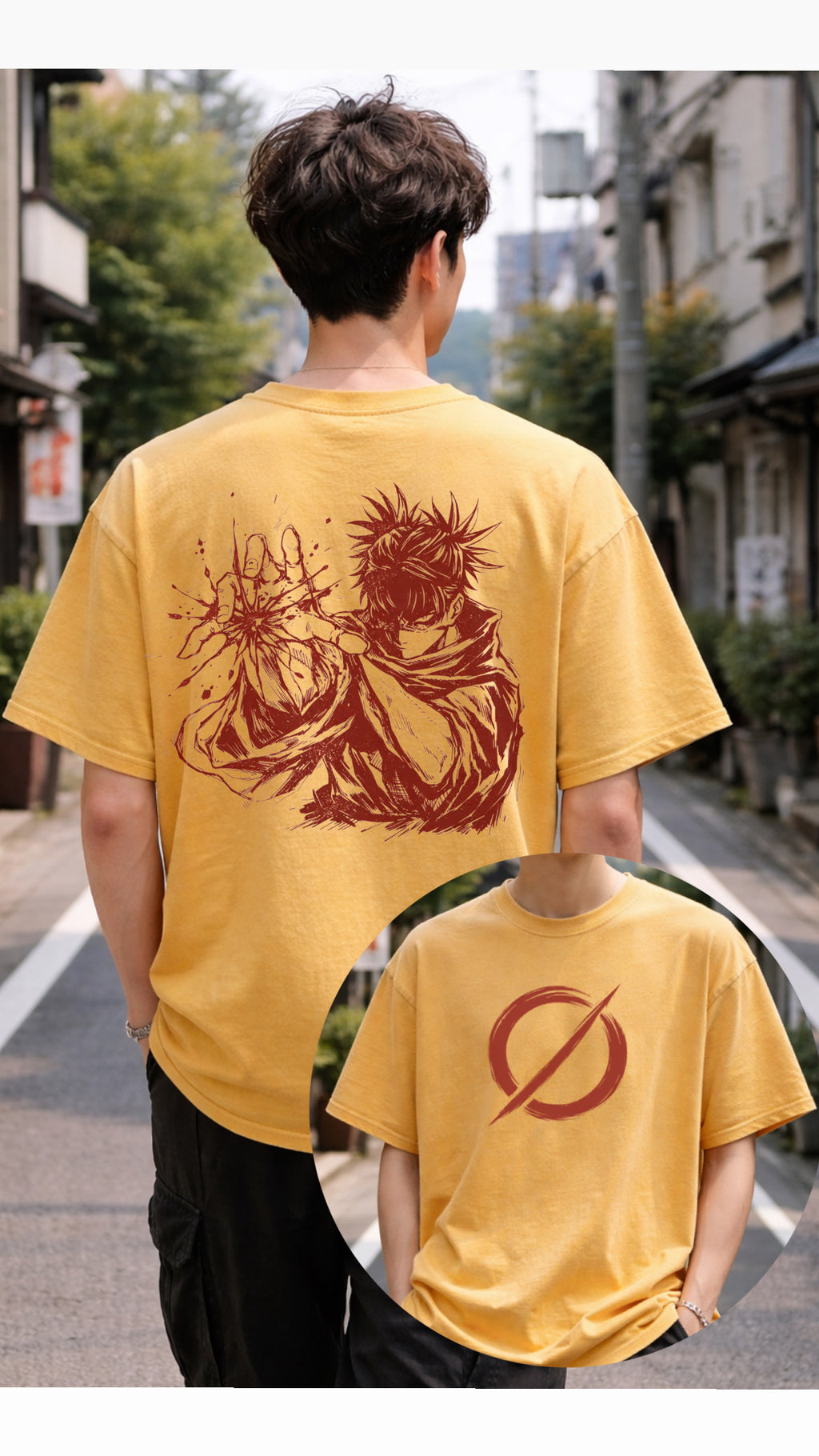 Crimson Force – Anime Streetwear 2-Sided Oversized Tee