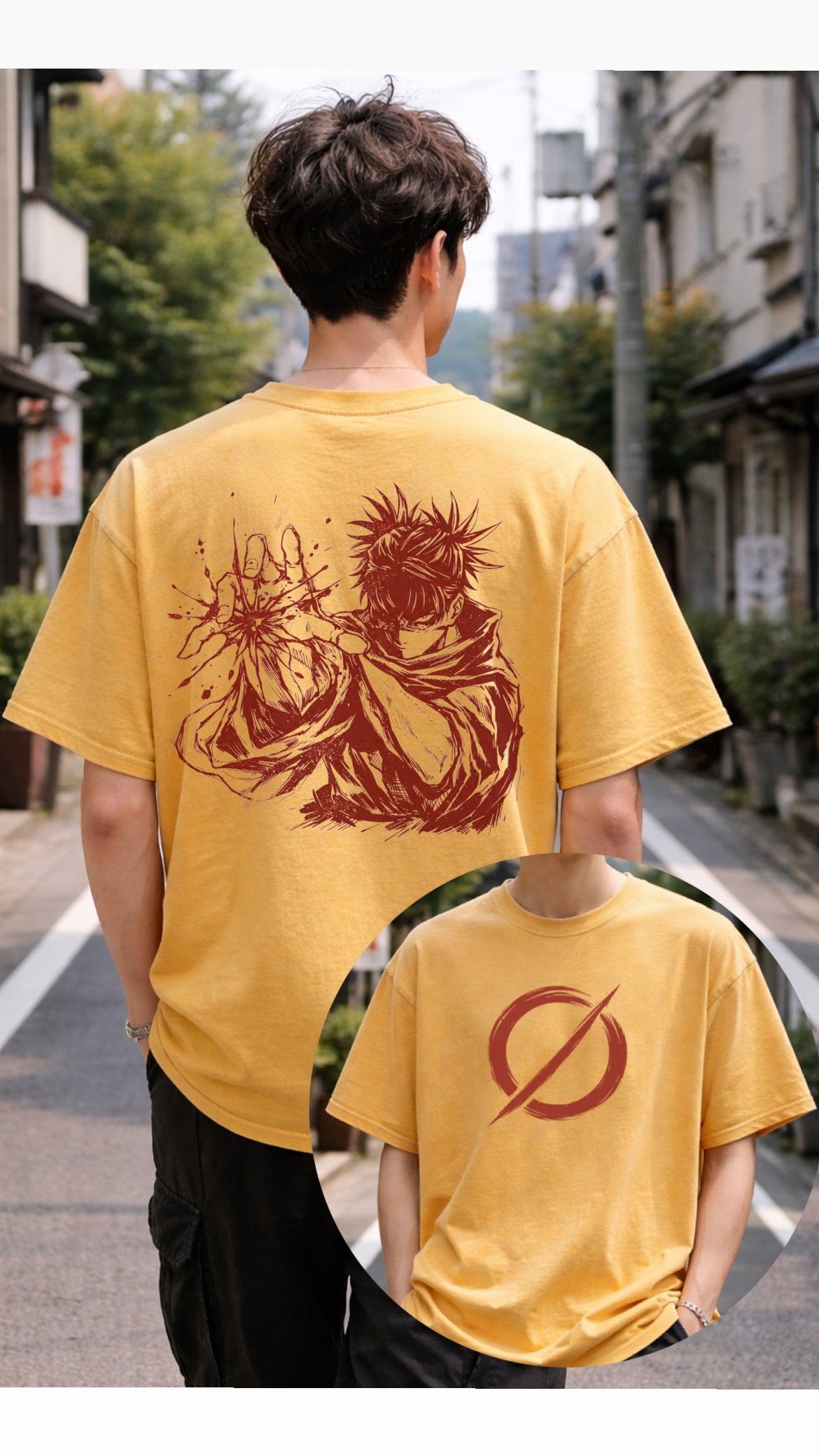 Crimson Force – Anime Streetwear 2-Sided Oversized Tee