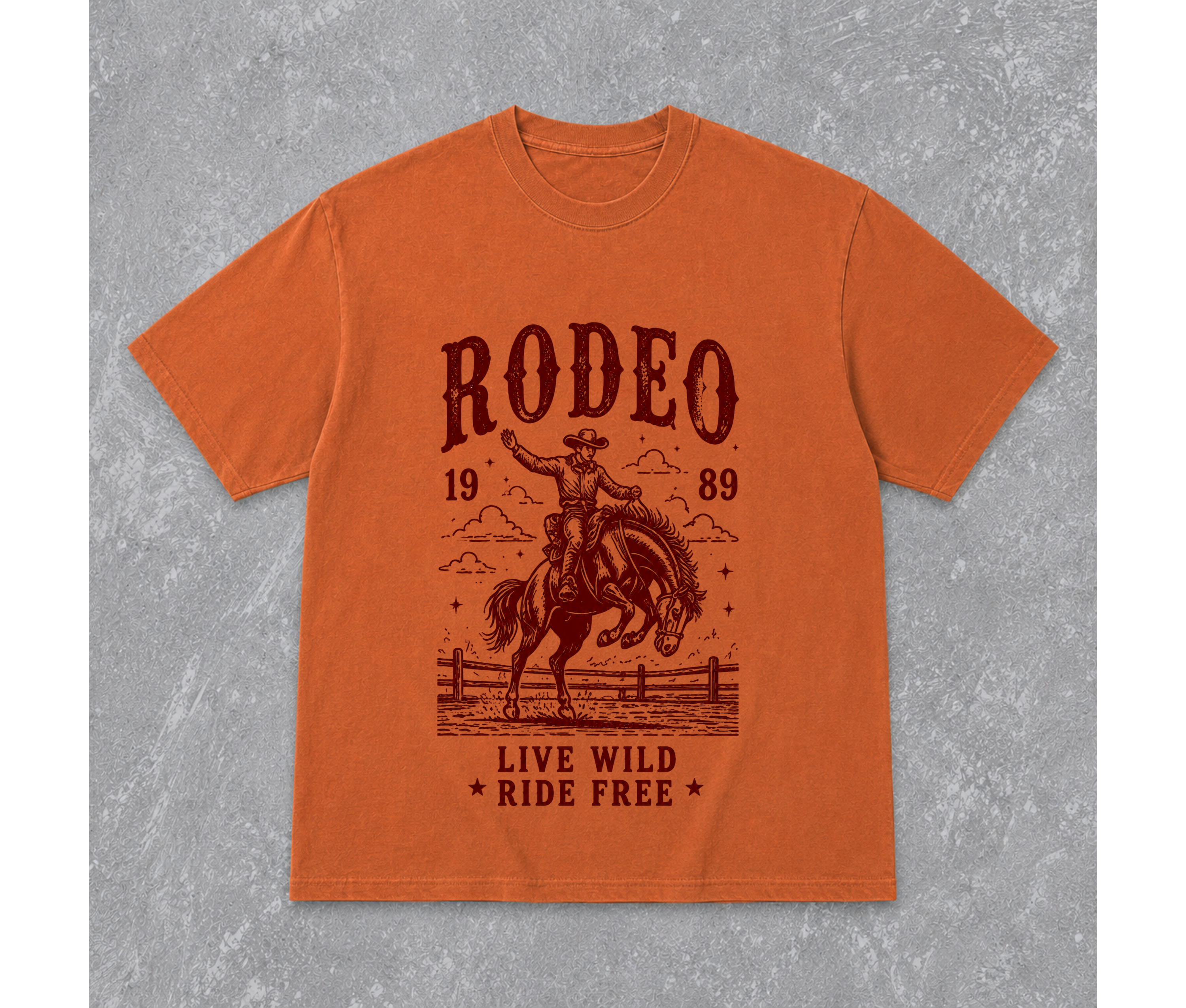 Vintage Rodeo Graphic Tee | Western Cowboy Comfort Colors T-Shirt | Live Wild Ride Free Oversized Shirt