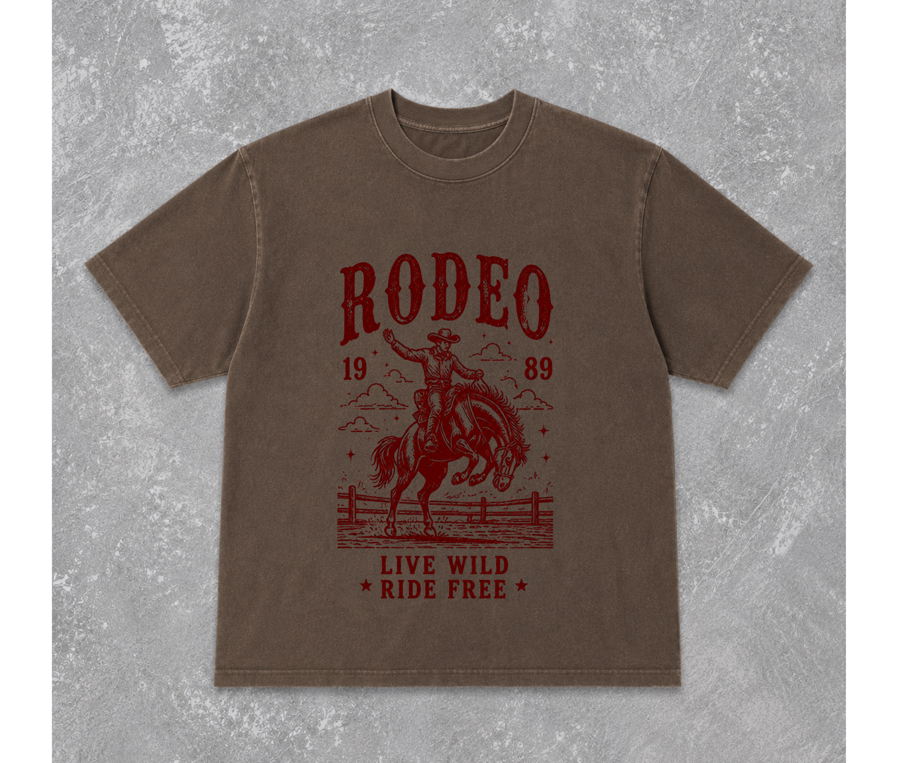 Vintage Rodeo Graphic Tee | Western Cowboy Comfort Colors T-Shirt | Live Wild Ride Free Oversized Shirt
