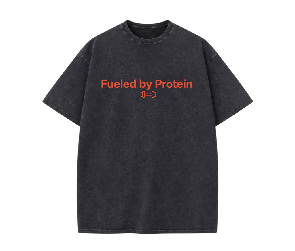 Fueled by Protein Shirt | Gym T-Shirt for Men & Women | Minimal Fitness Tee | Bodybuilding Gift | Oversized Workout Shirt